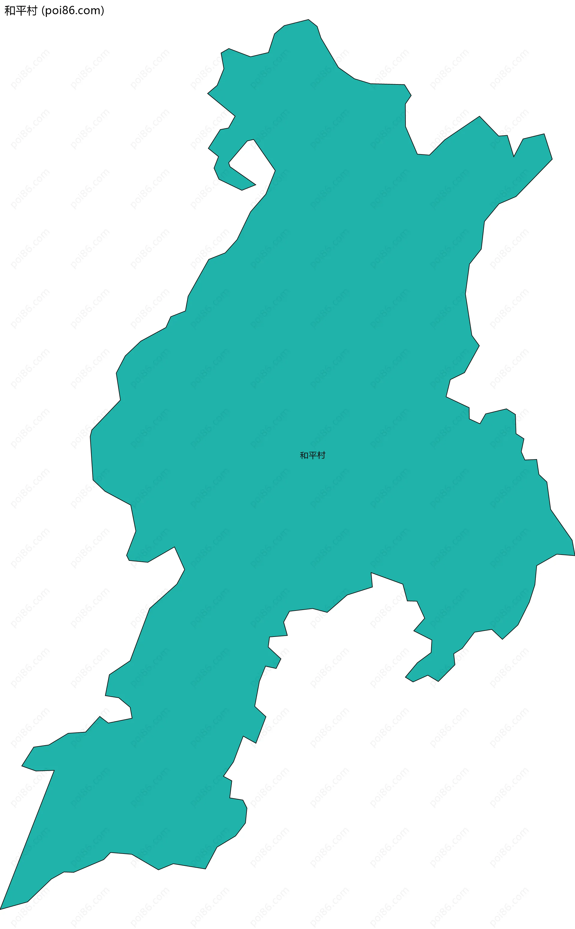 和平村边界地图