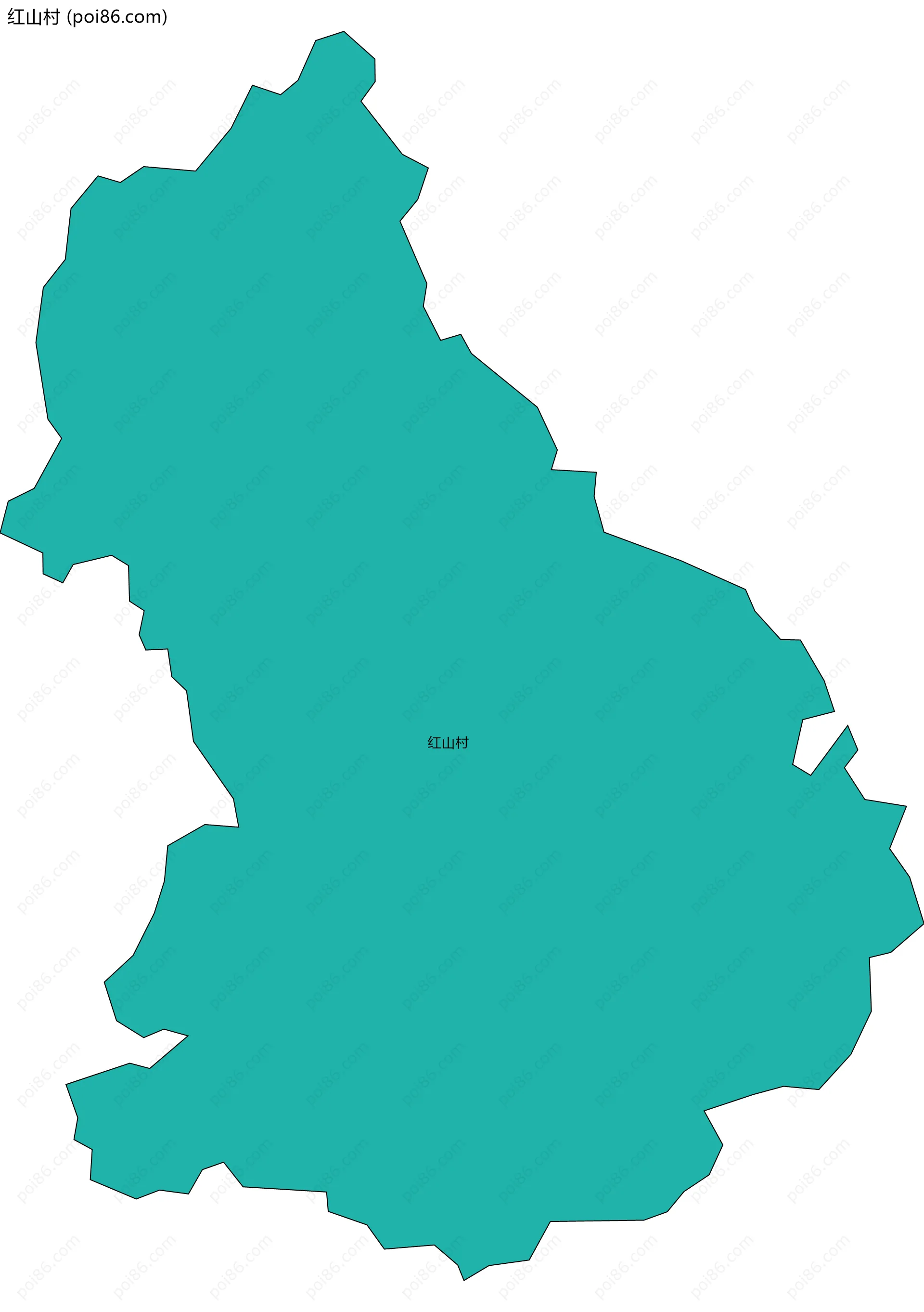 红山村边界地图