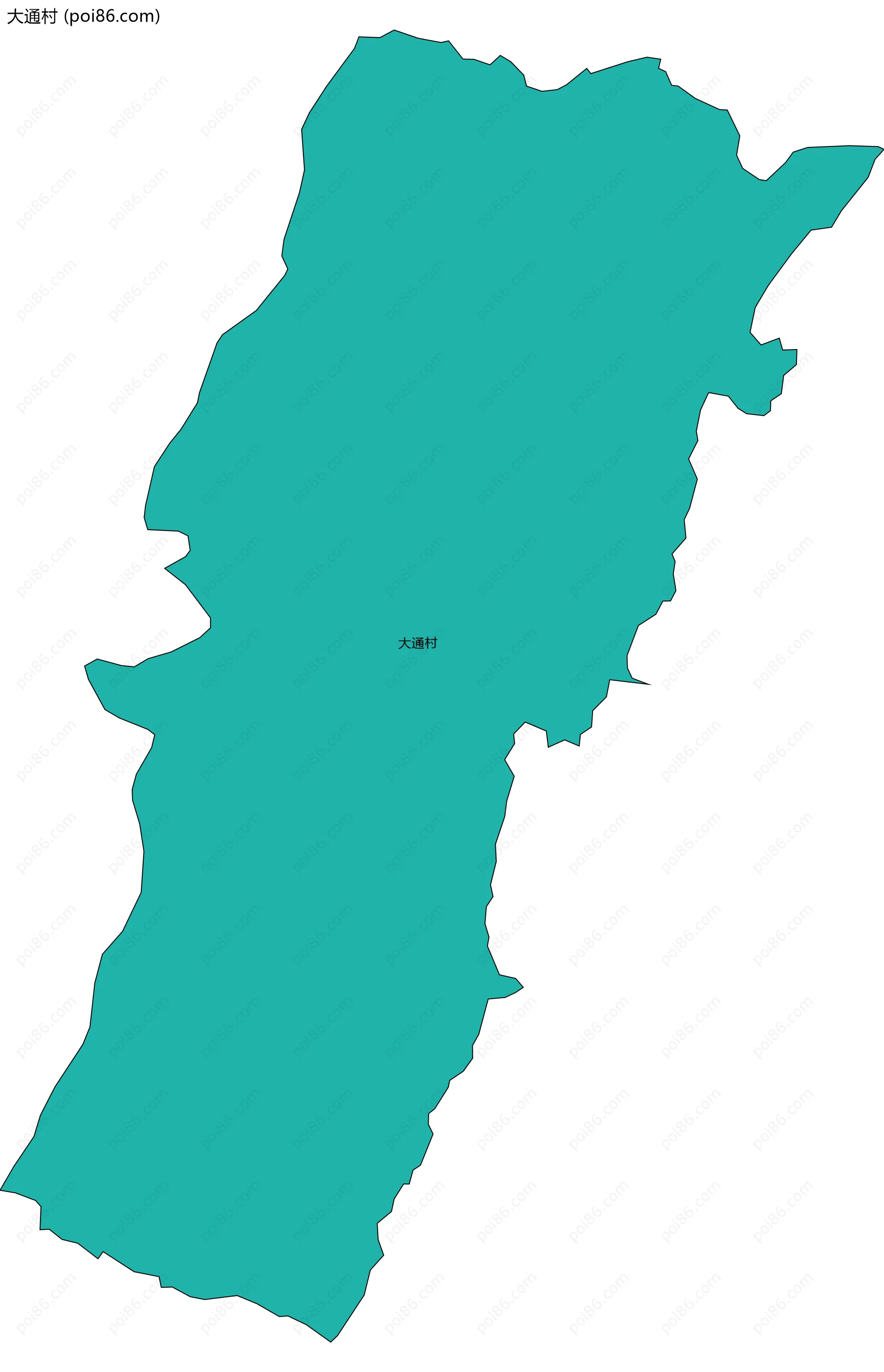 大通村边界地图