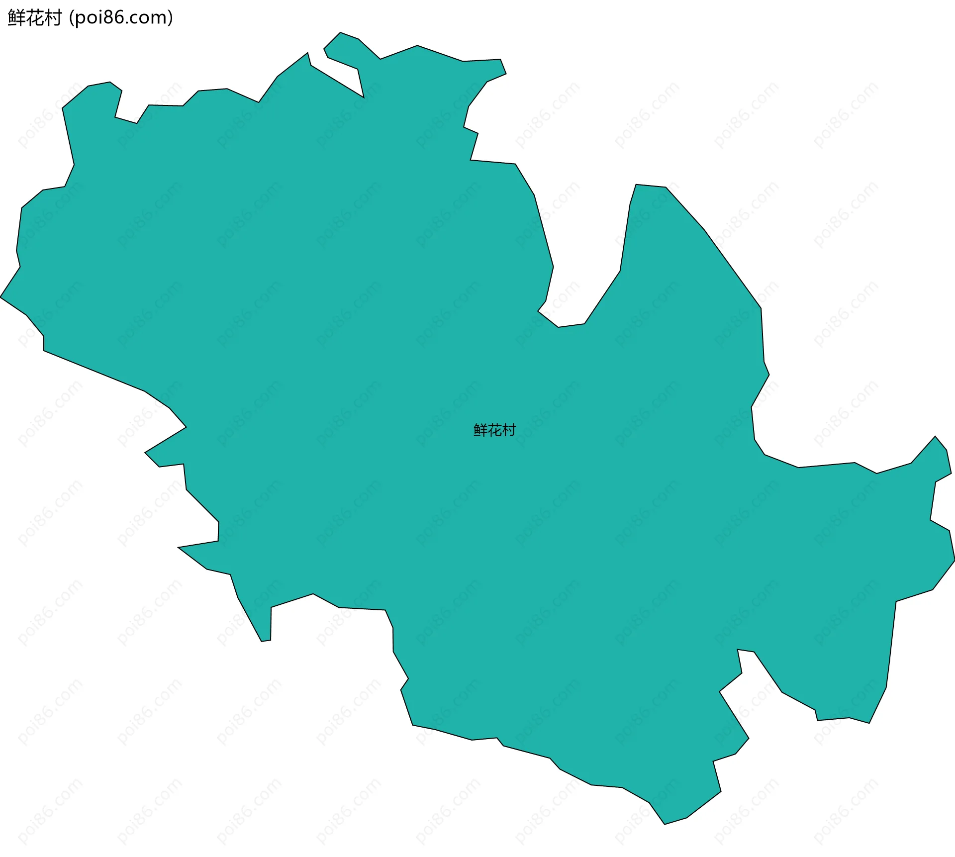 鲜花村边界地图