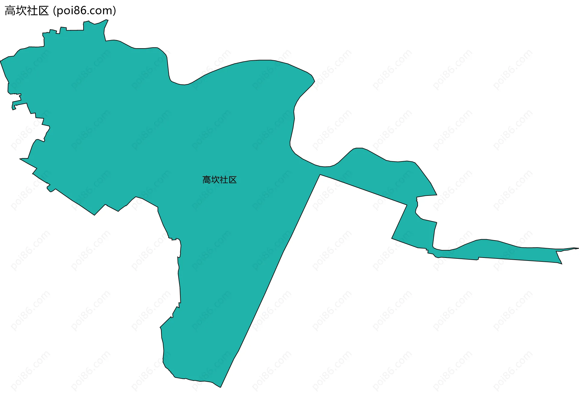 高坎社区边界地图