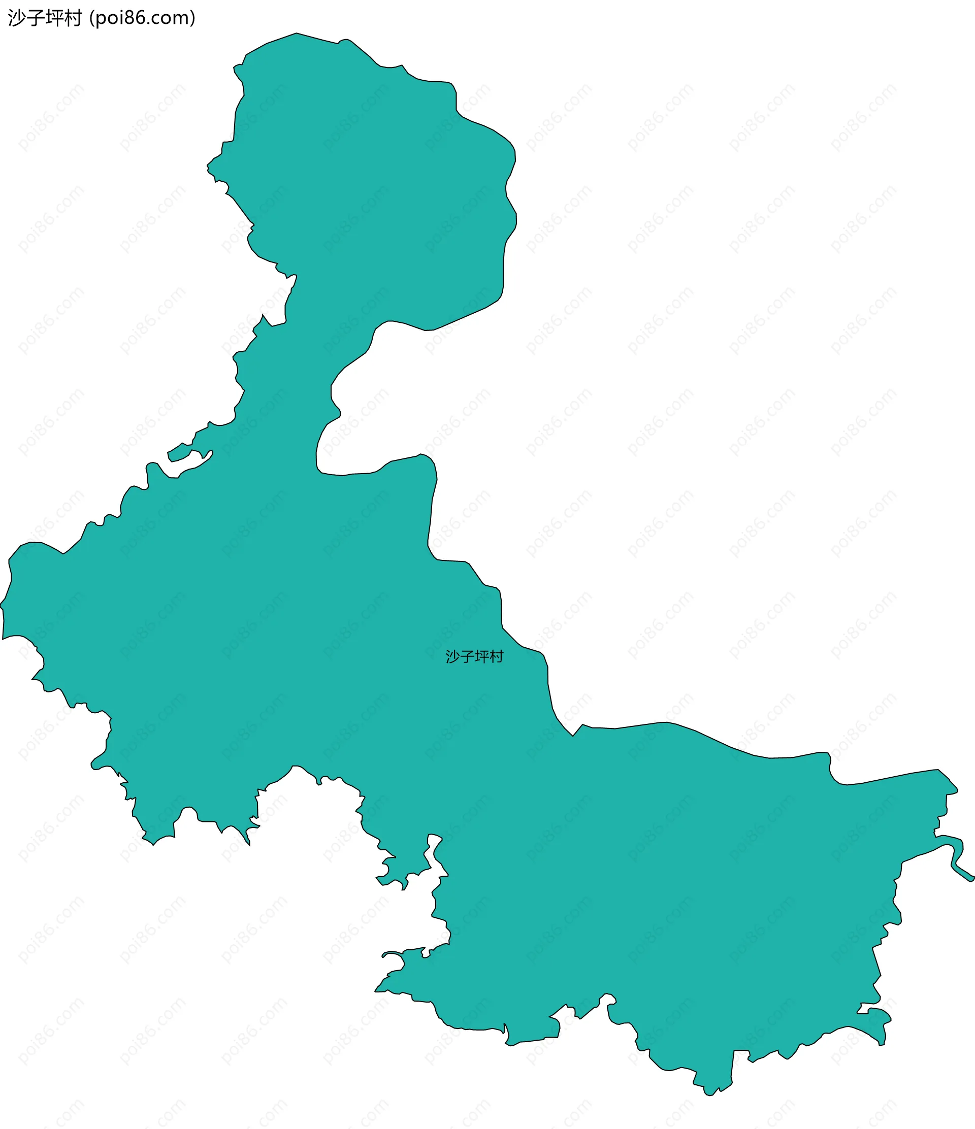 沙子坪村边界地图