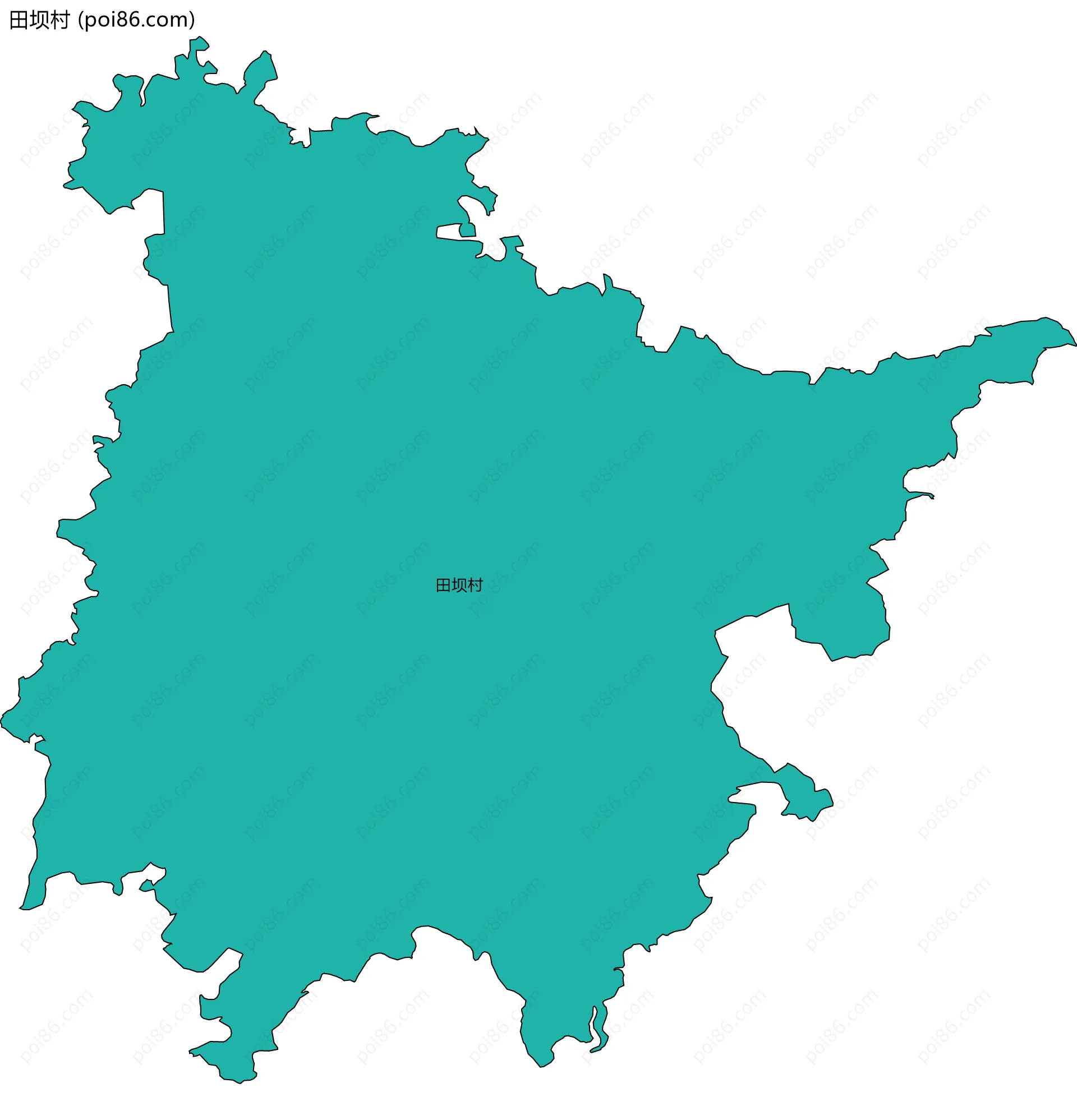 田坝村边界地图