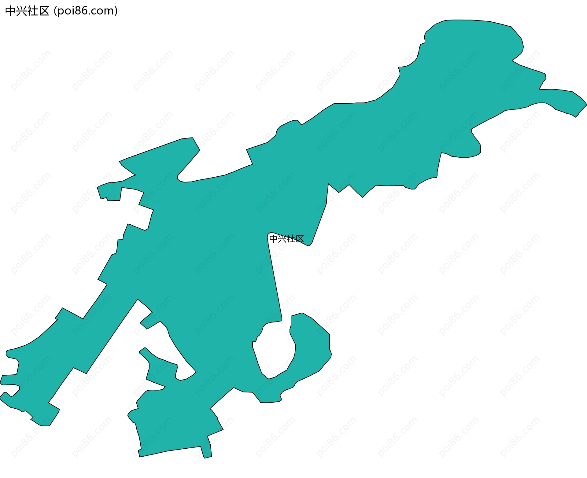 中兴社区边界地图