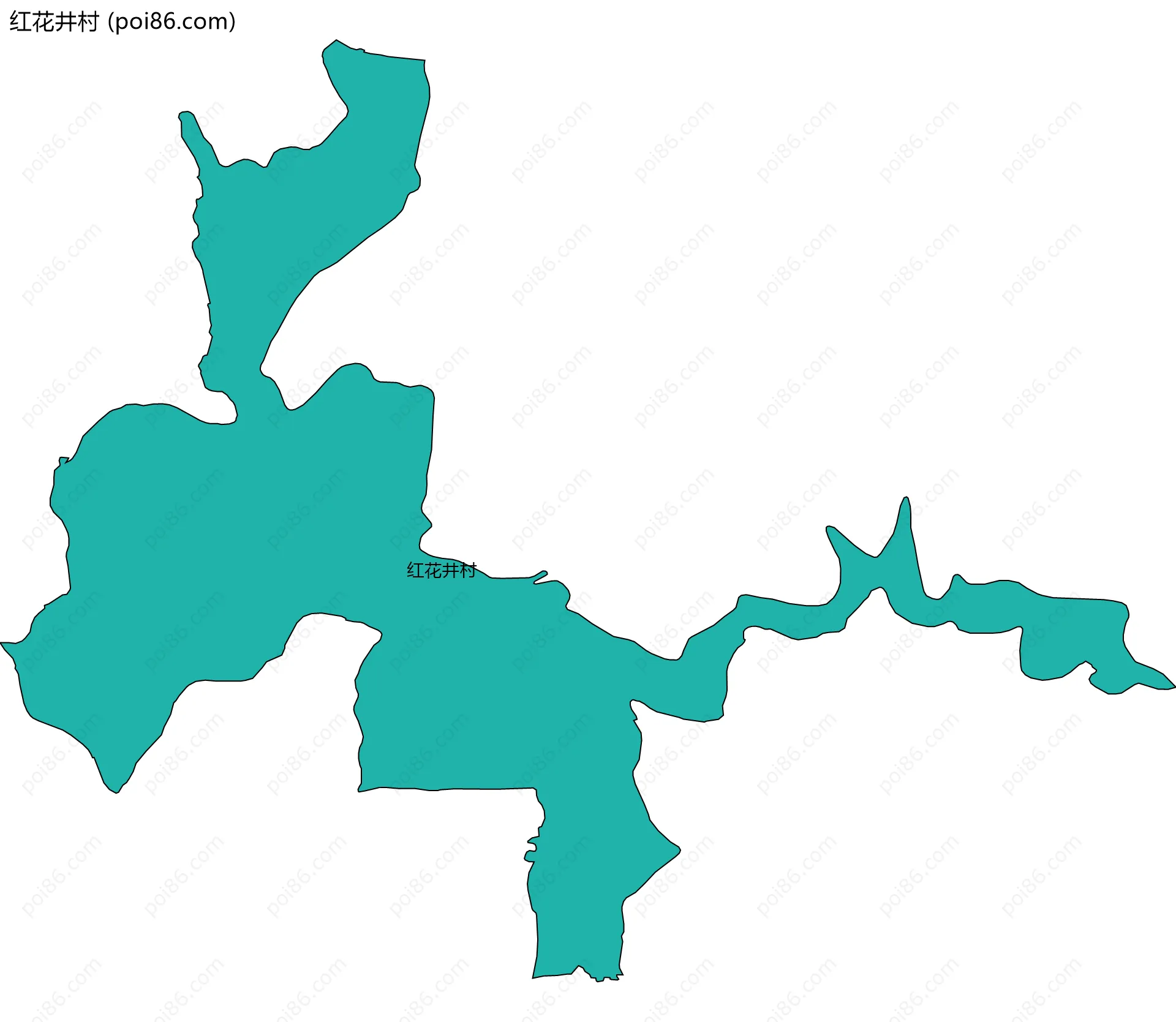 红花井村边界地图