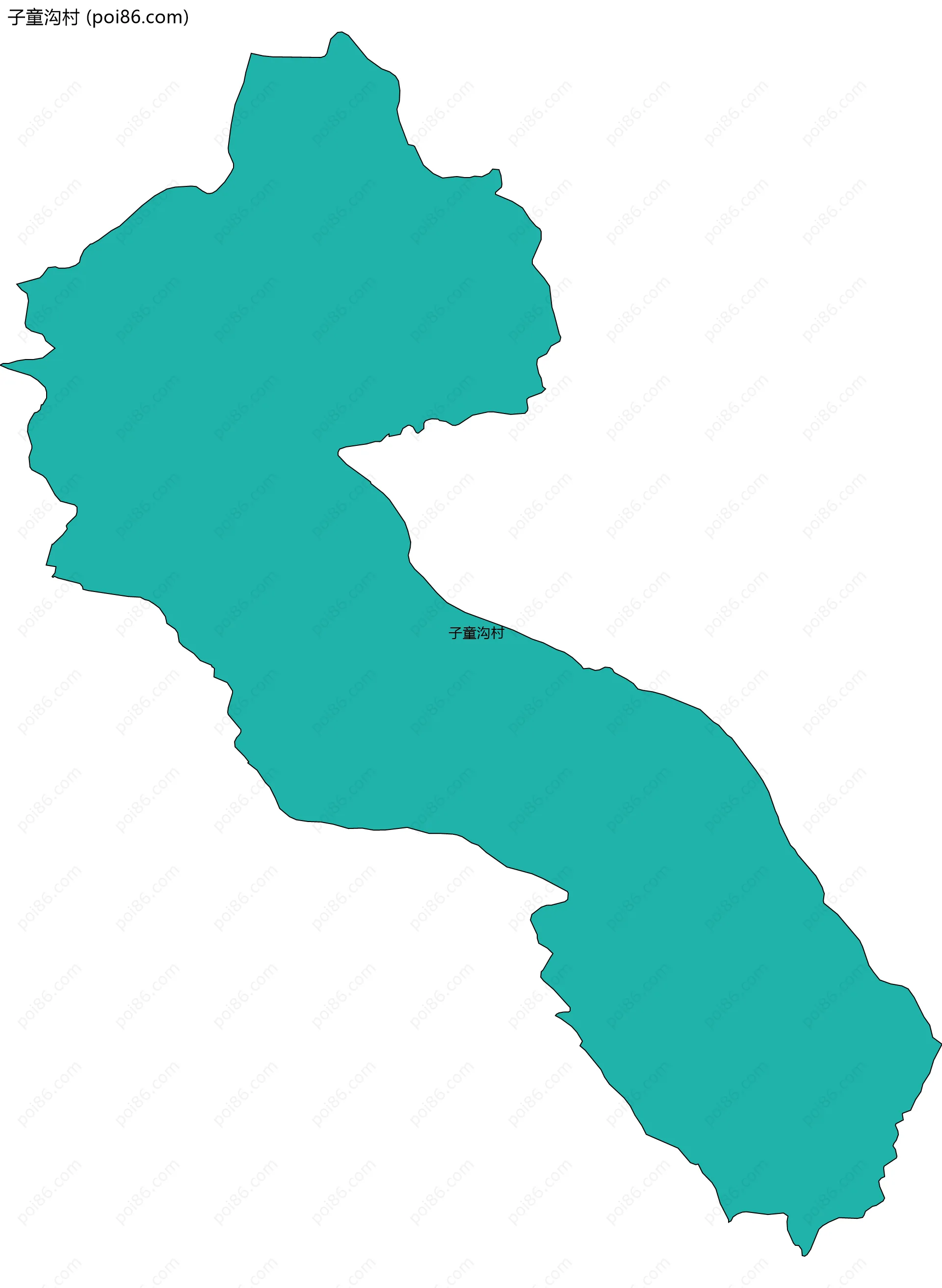 子童沟村边界地图