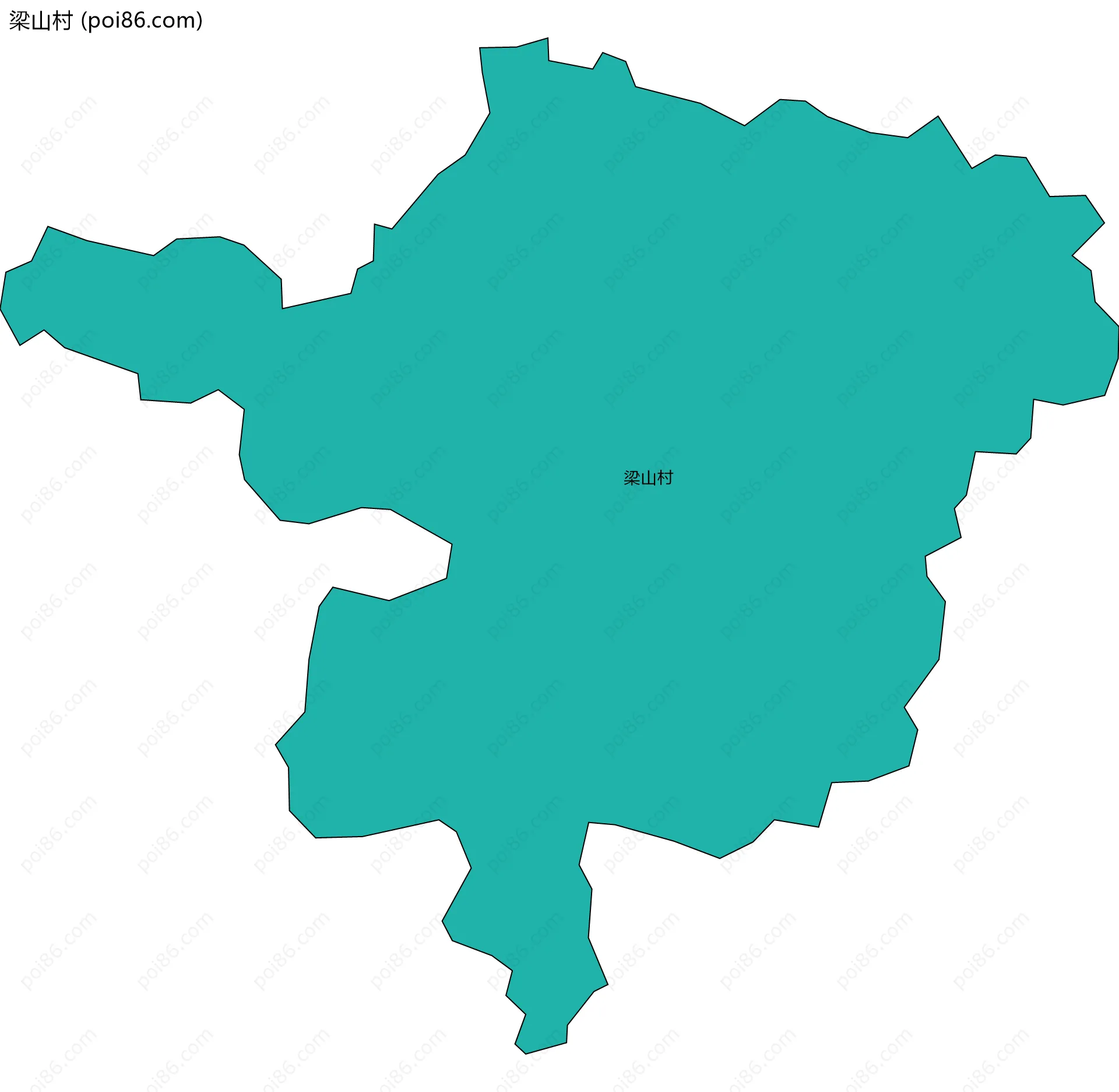梁山村边界地图