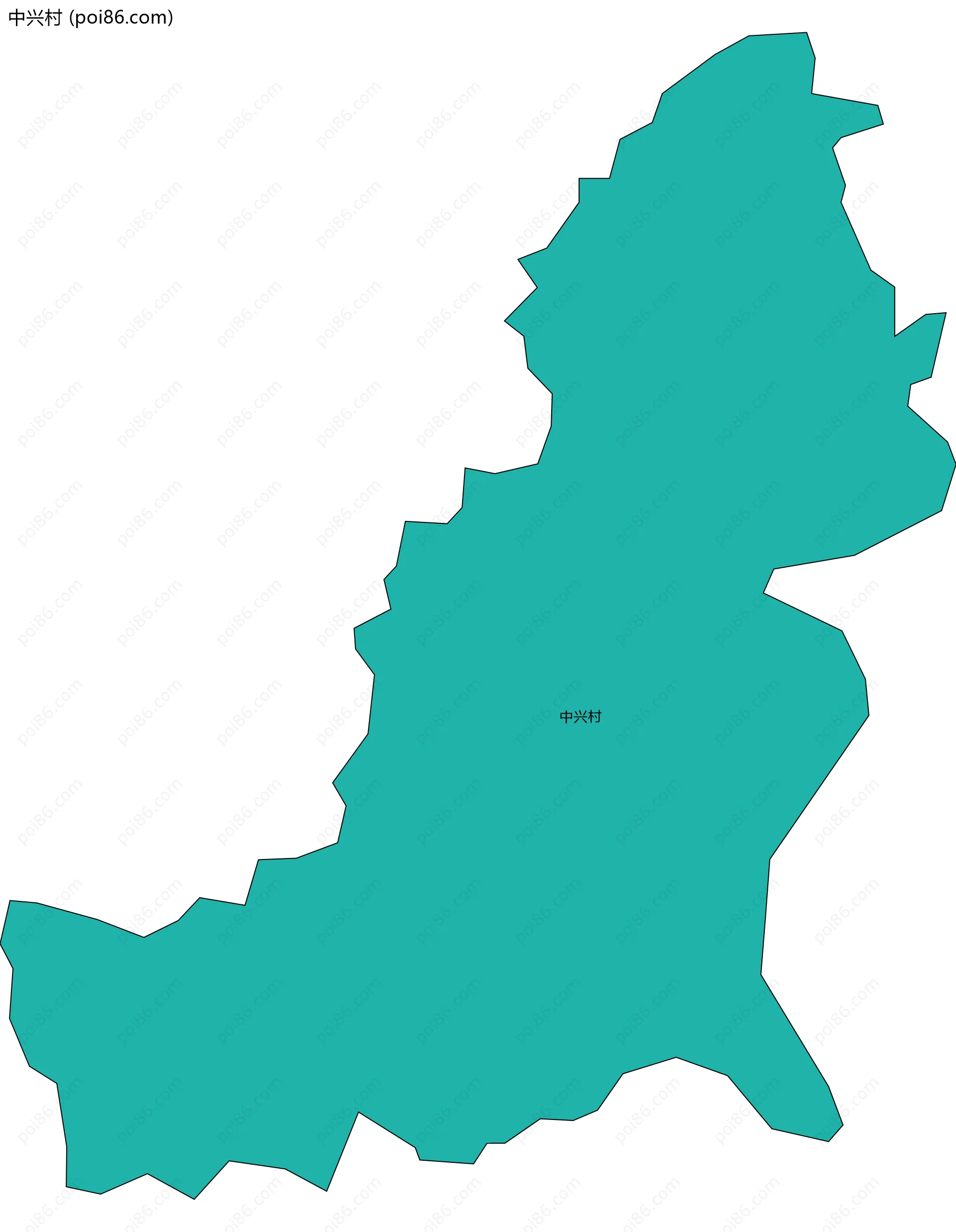 中兴村边界地图