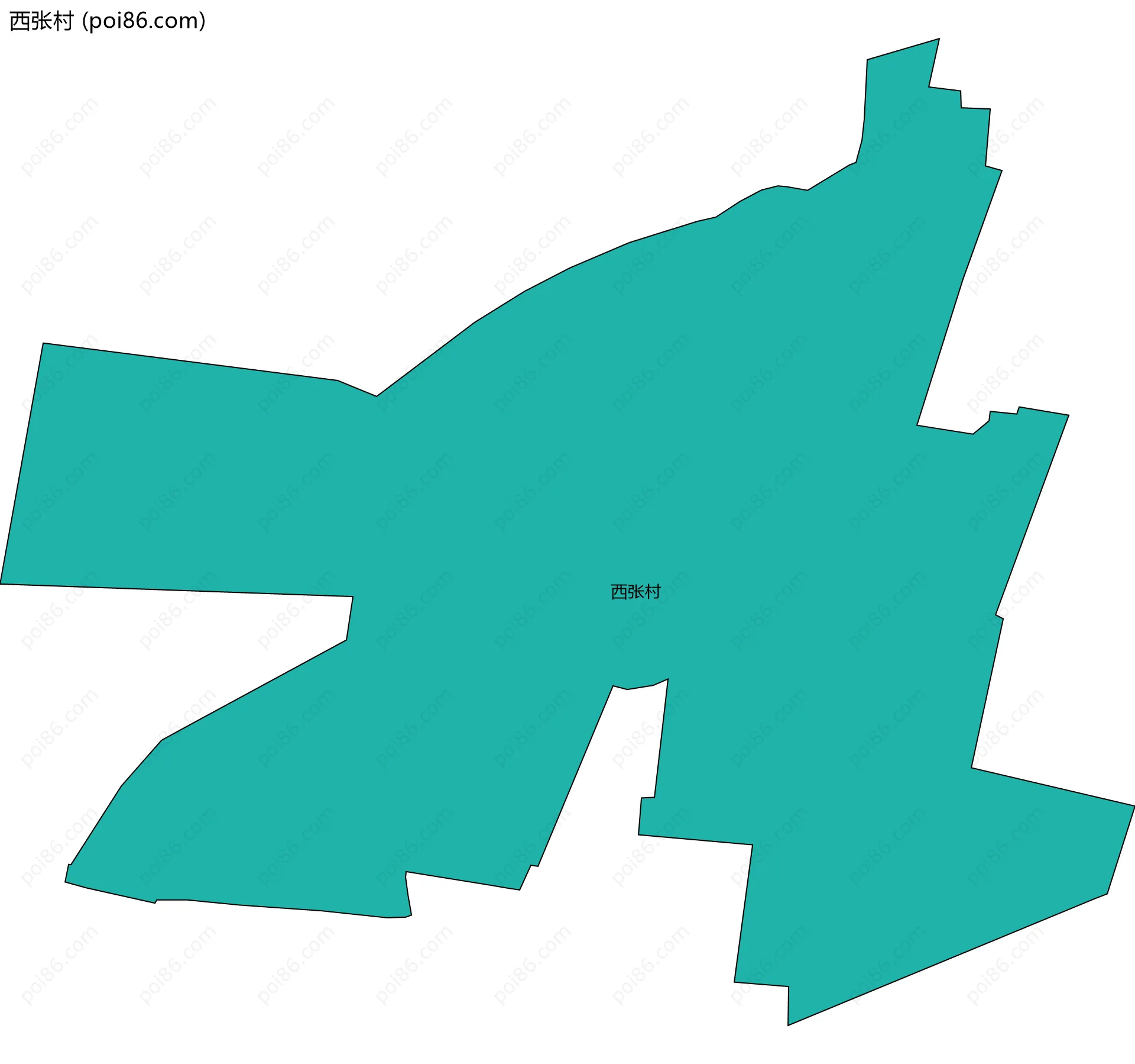 西张村边界地图