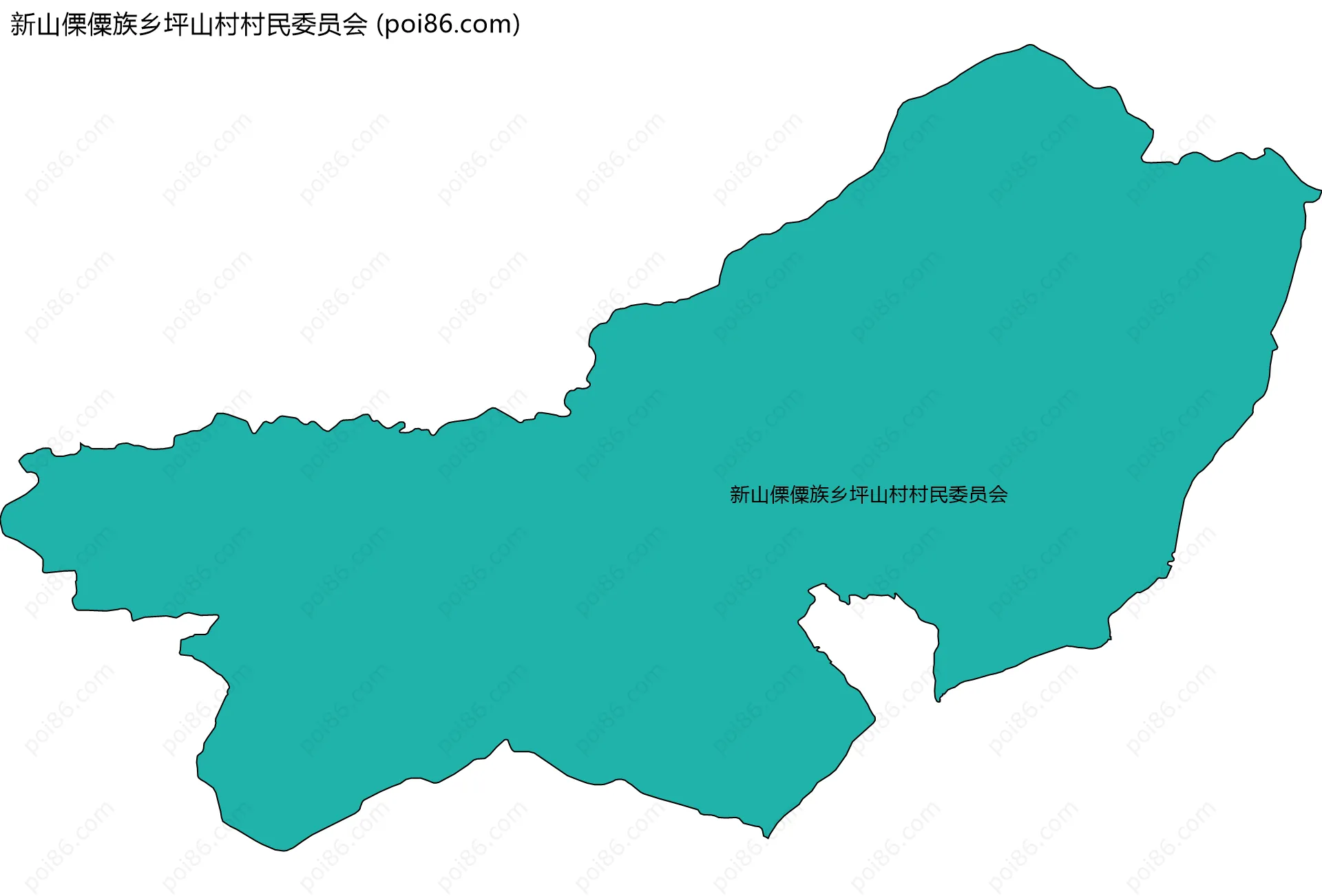 新山傈僳族乡坪山村村民委员会边界地图