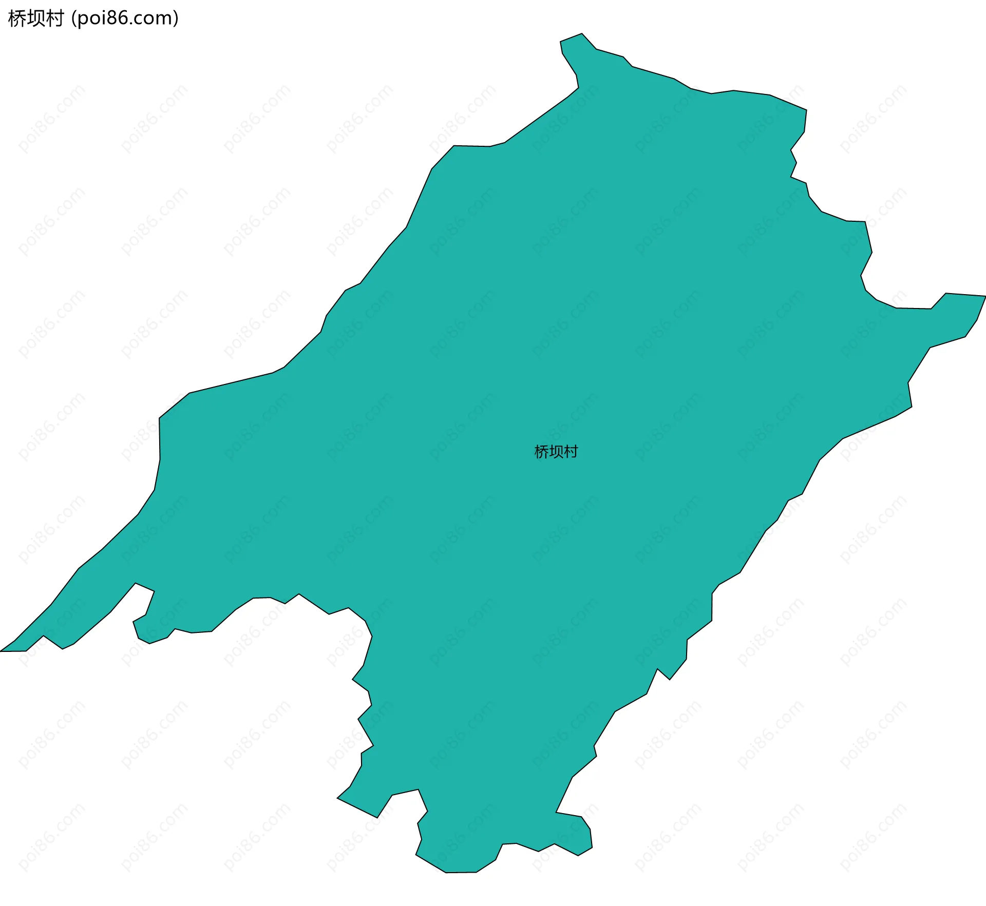 桥坝村边界地图