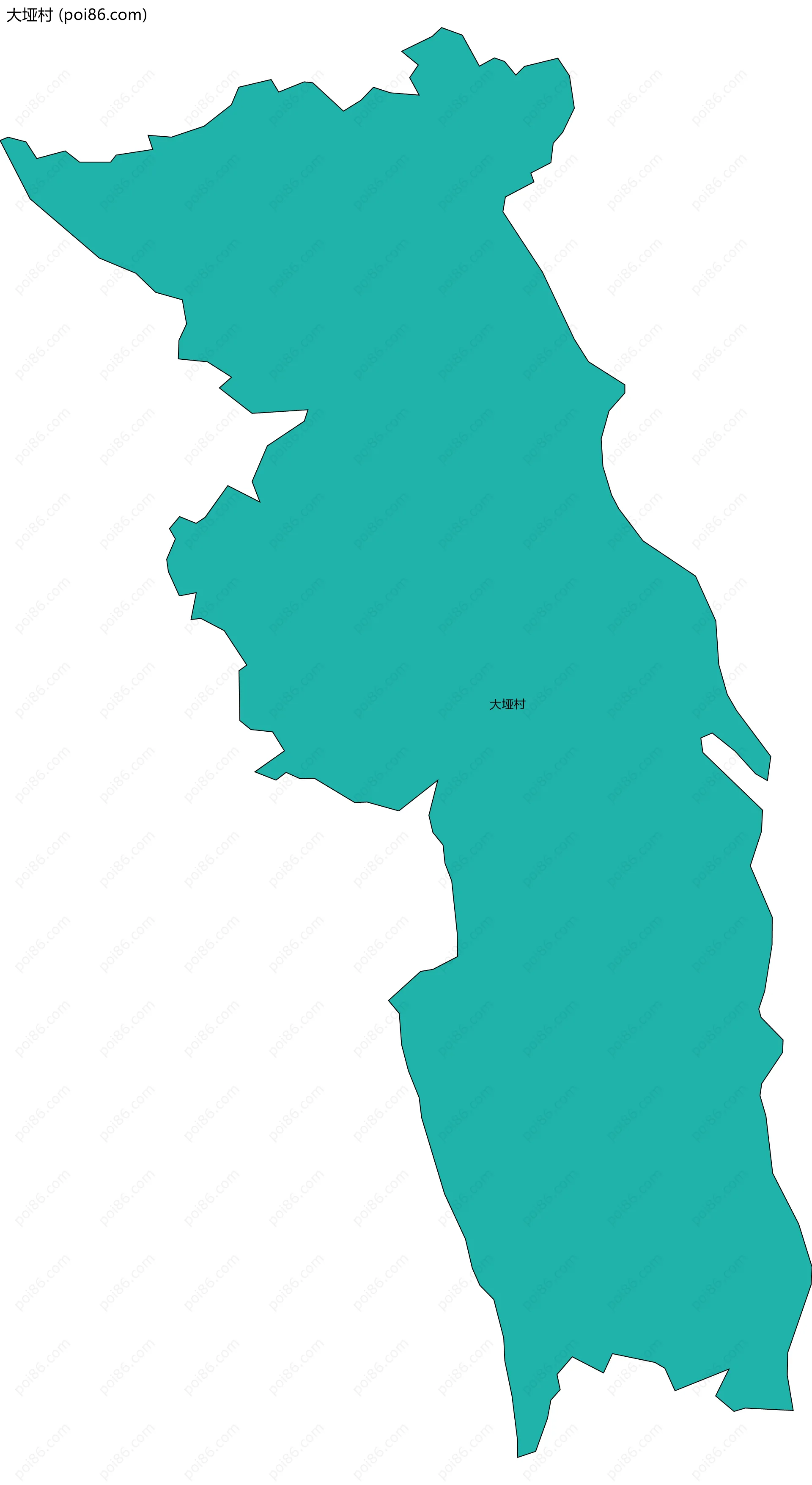 大垭村边界地图