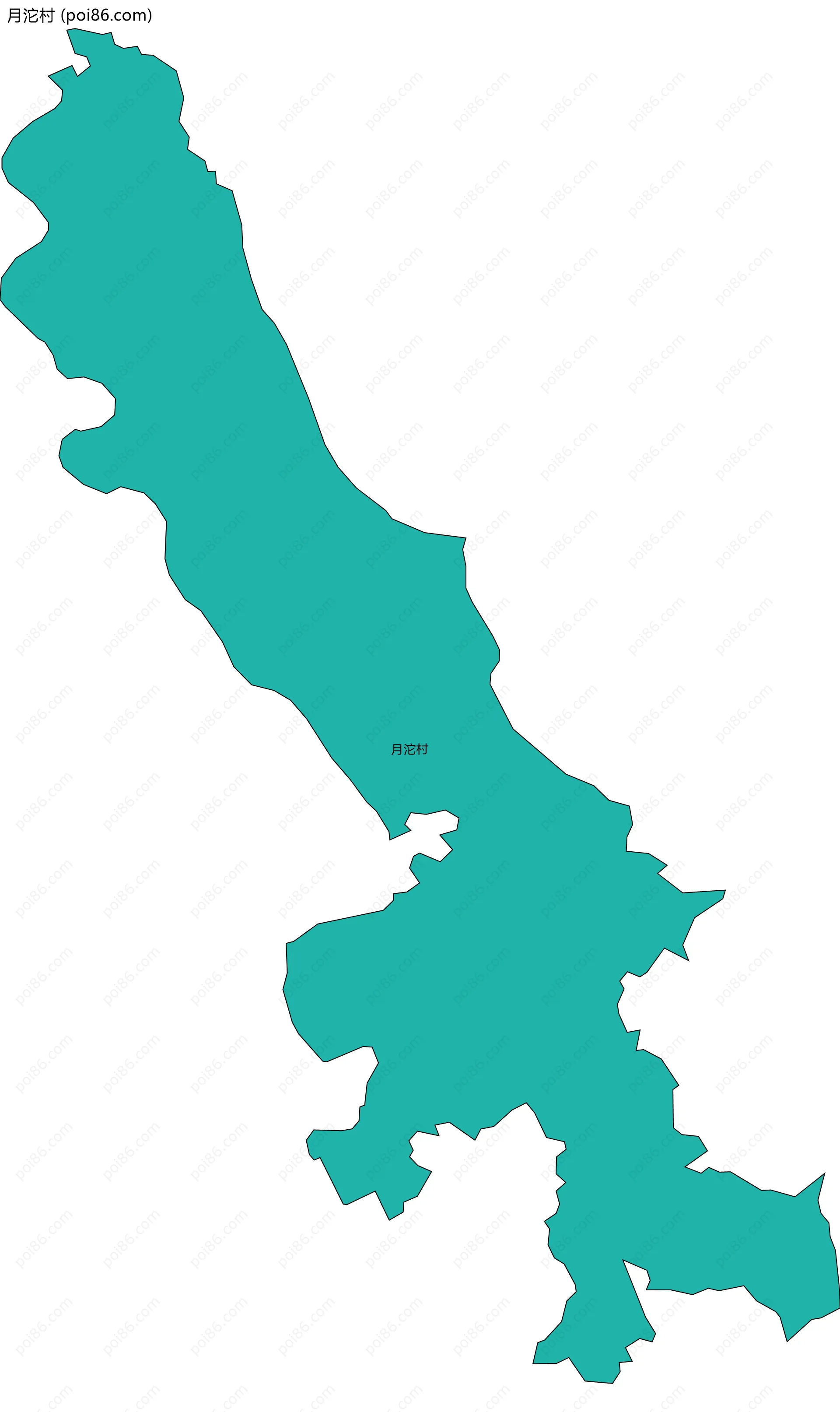 月沱村边界地图