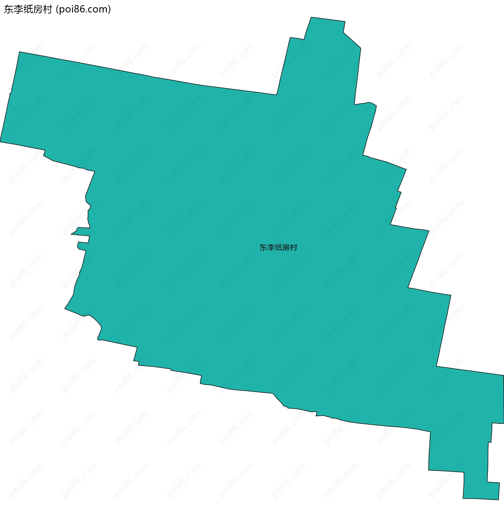 东李纸房村边界地图