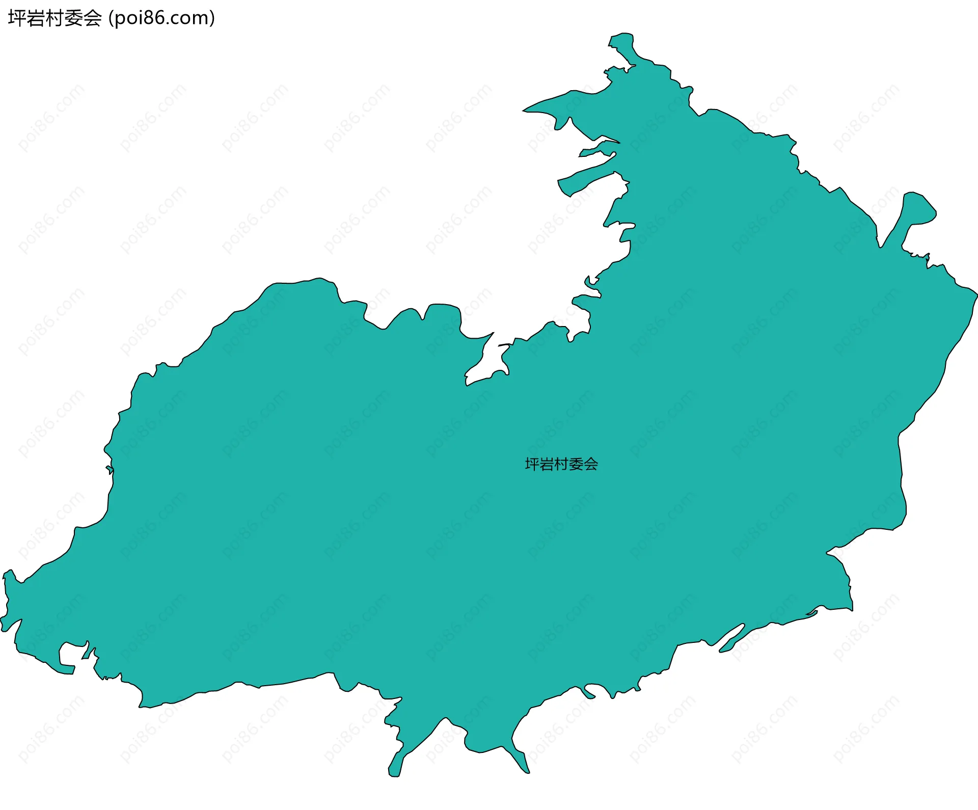 坪岩村委会边界地图