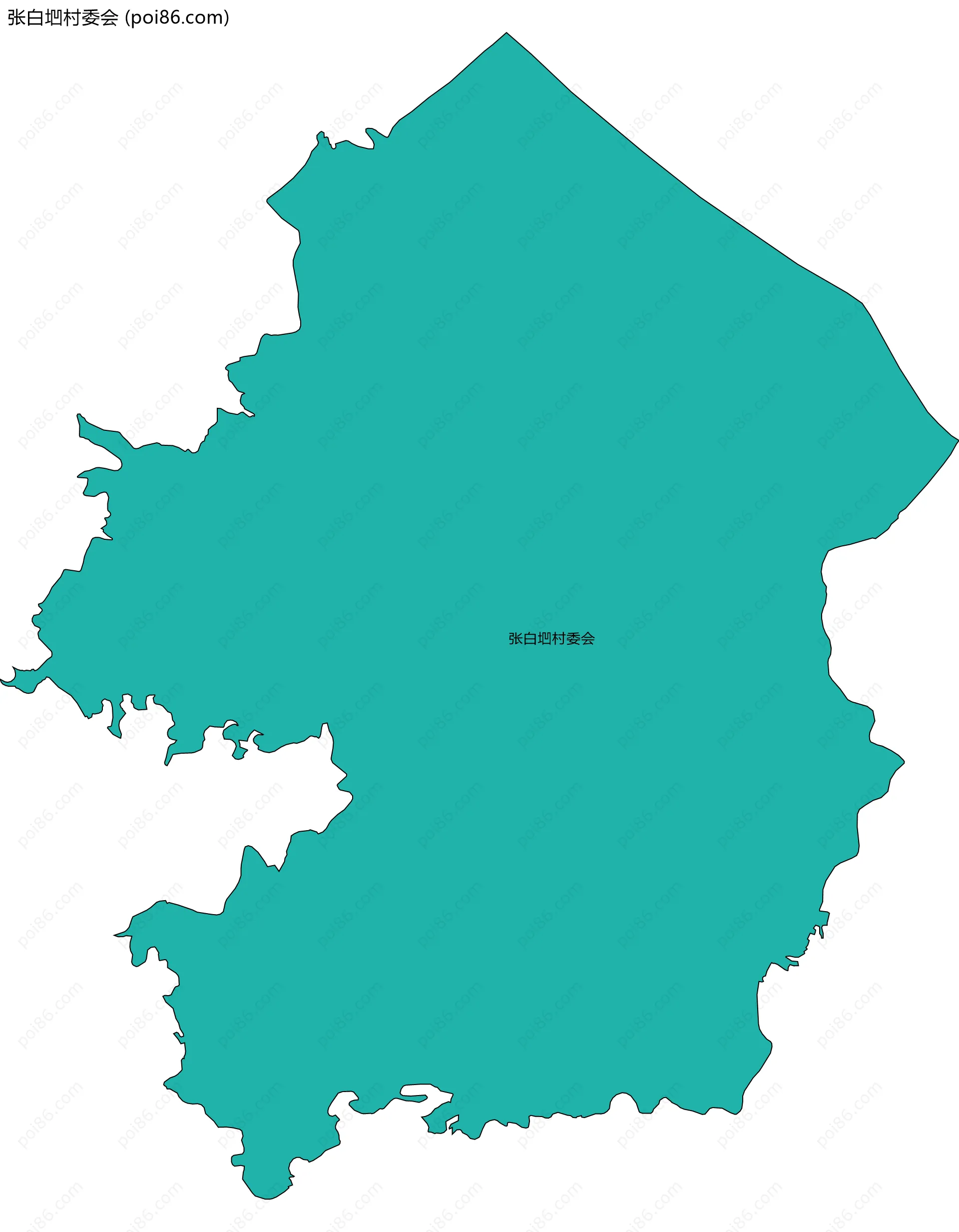 张白垇村委会边界地图