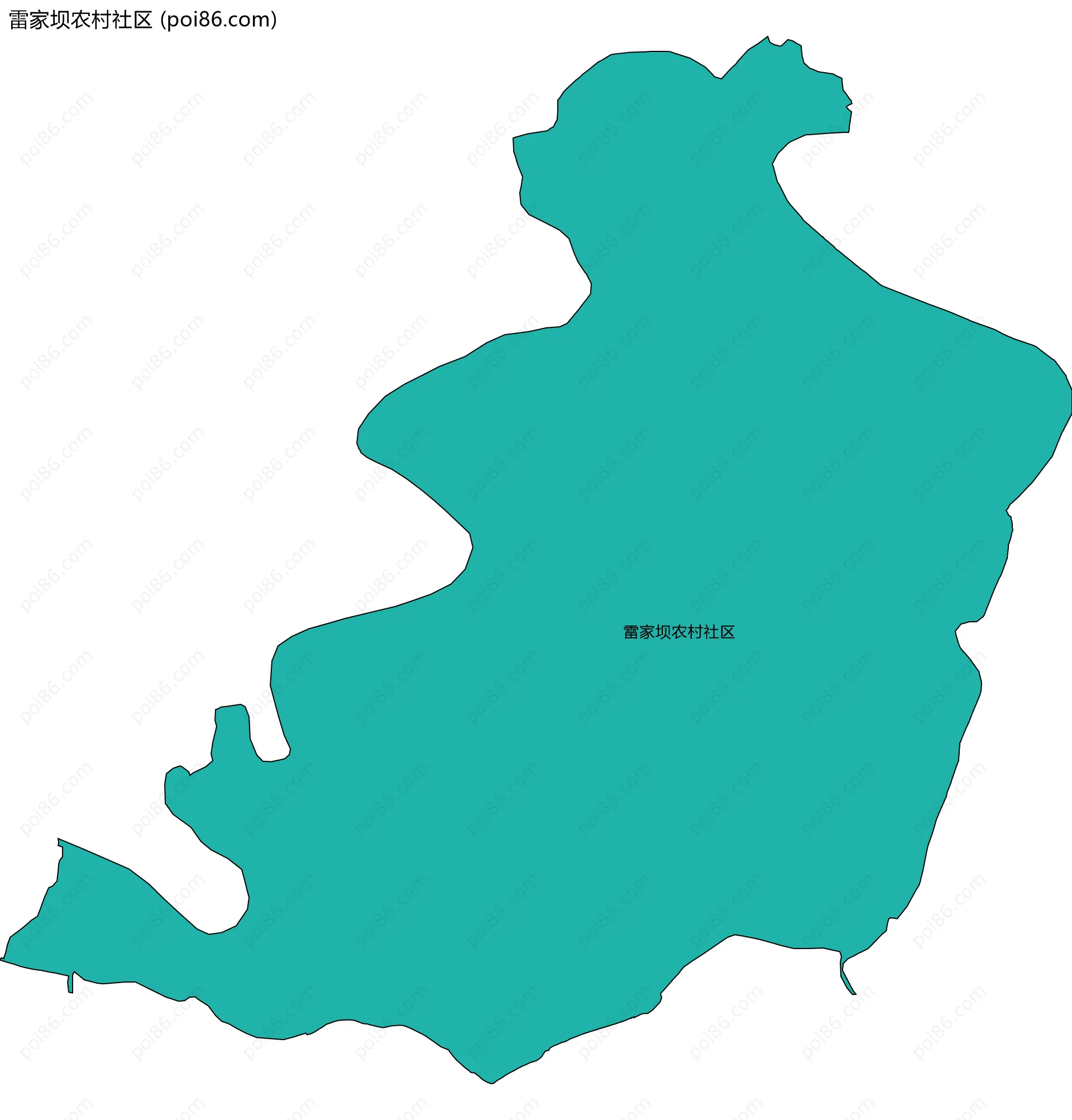 雷家坝农村社区边界地图