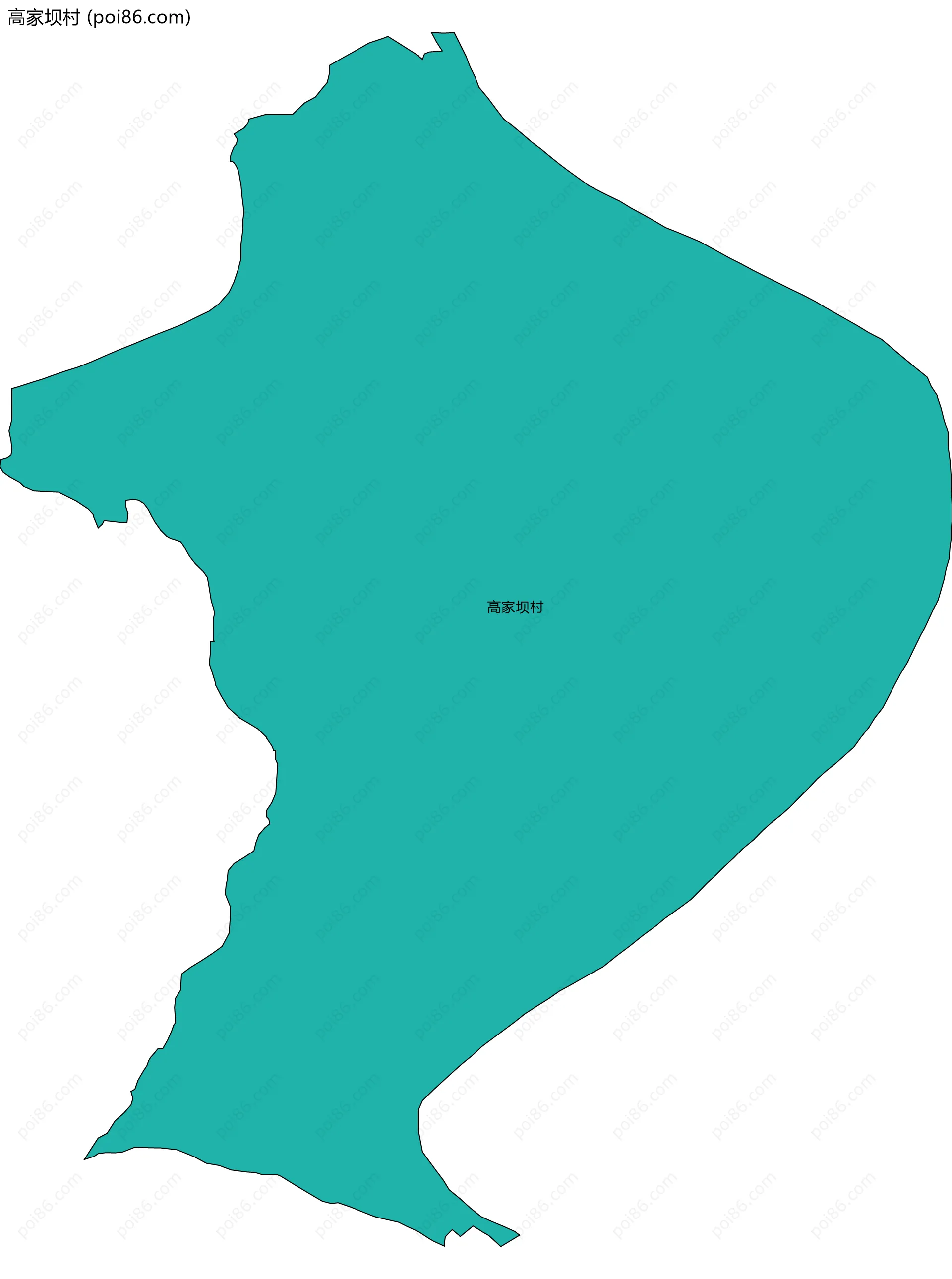高家坝村边界地图