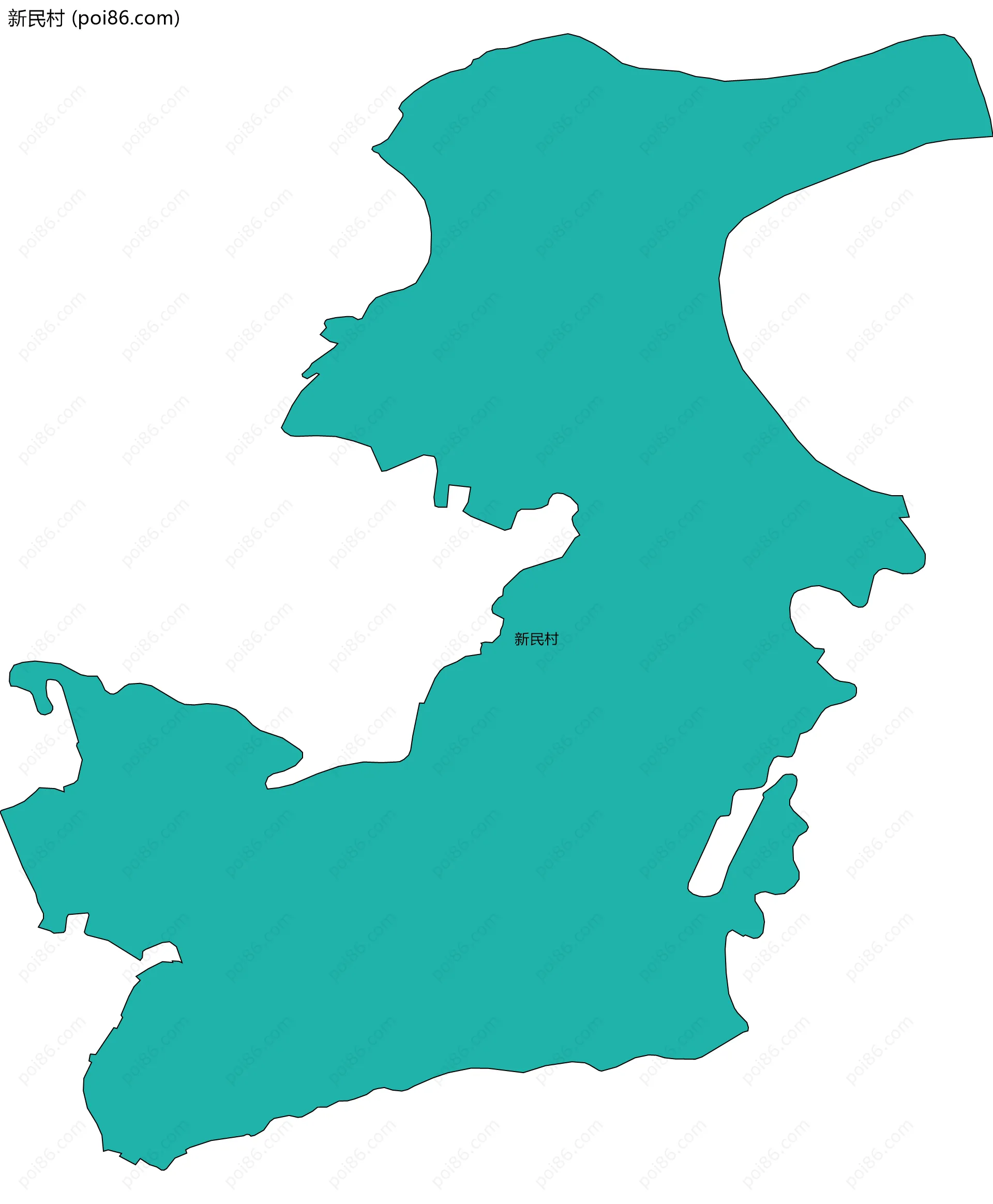 新民村边界地图