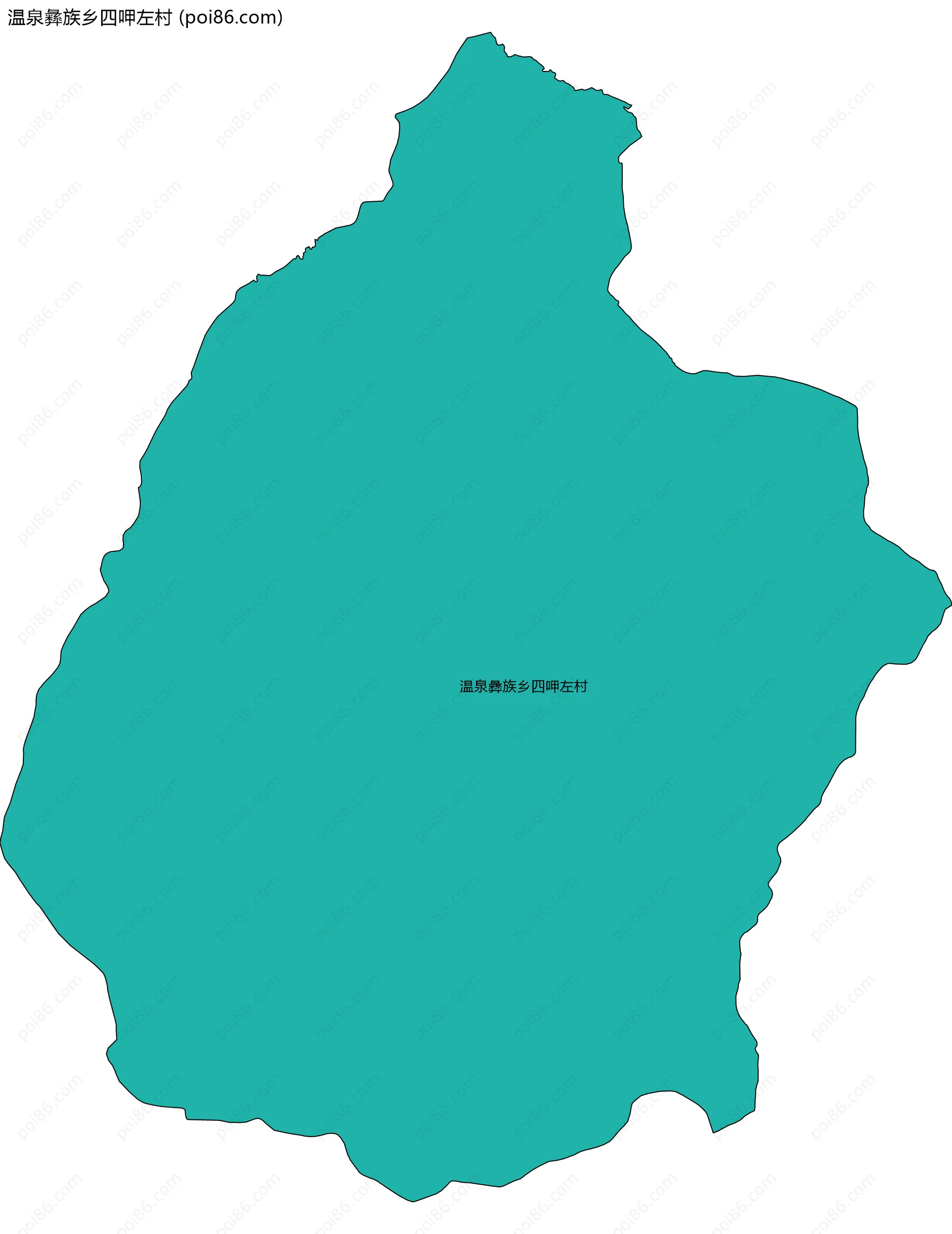 温泉彝族乡四呷左村边界地图
