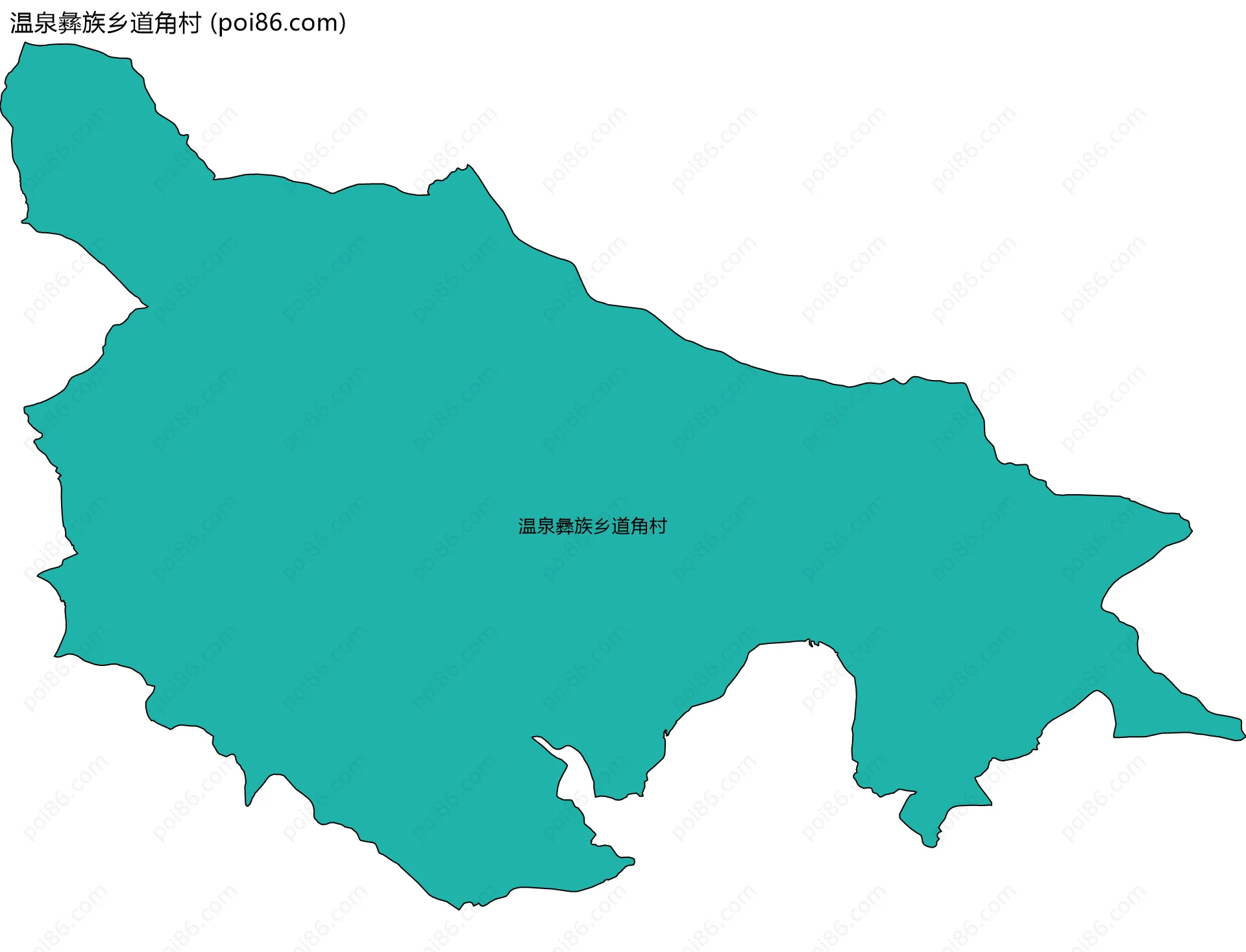 温泉彝族乡道角村边界地图