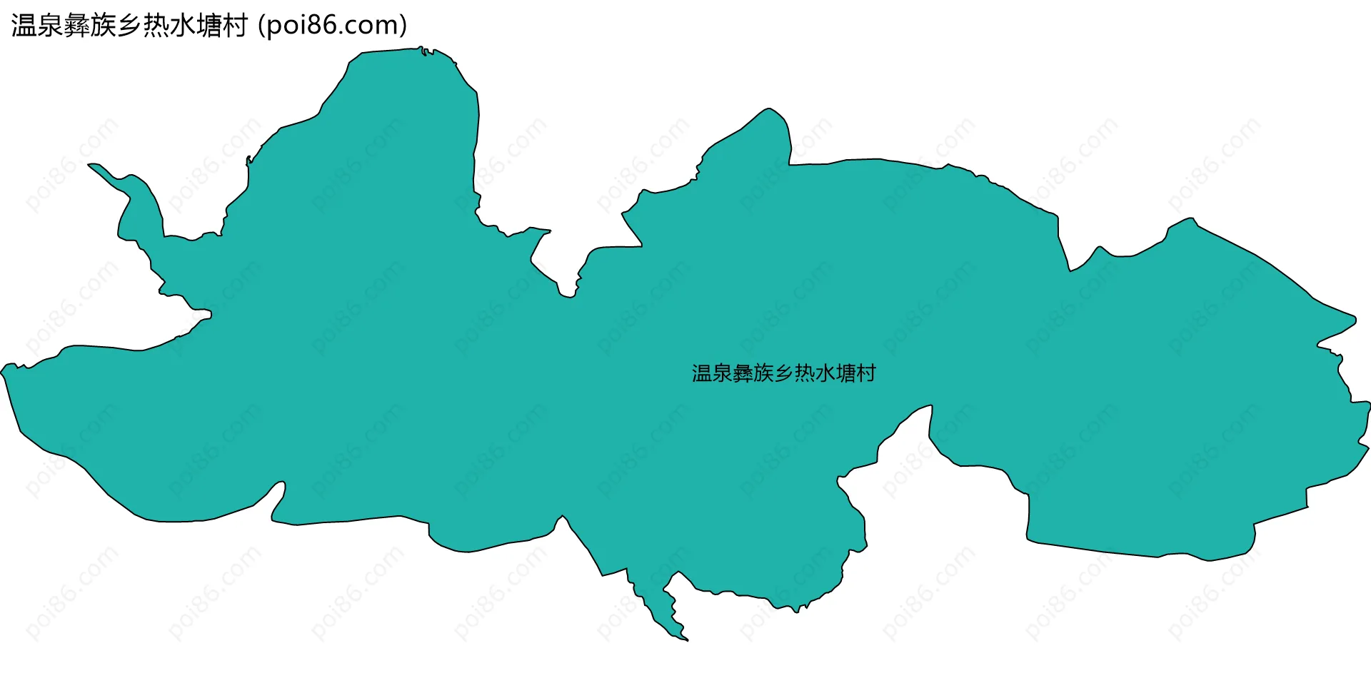 温泉彝族乡热水塘村边界地图