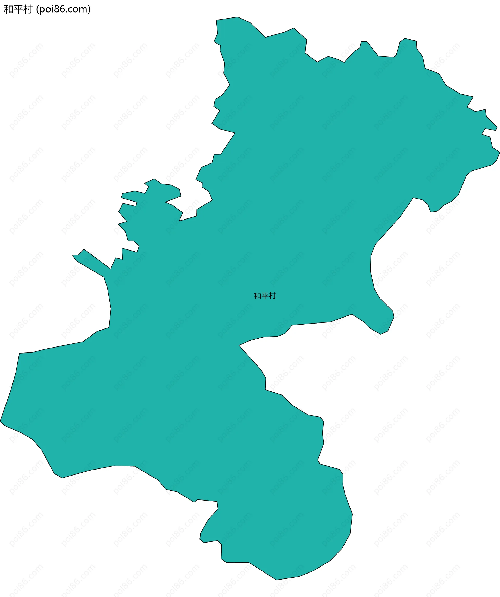 和平村边界地图