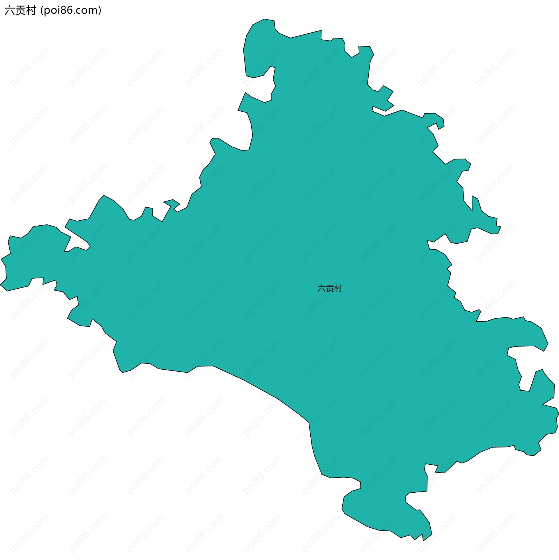 六贡村边界地图