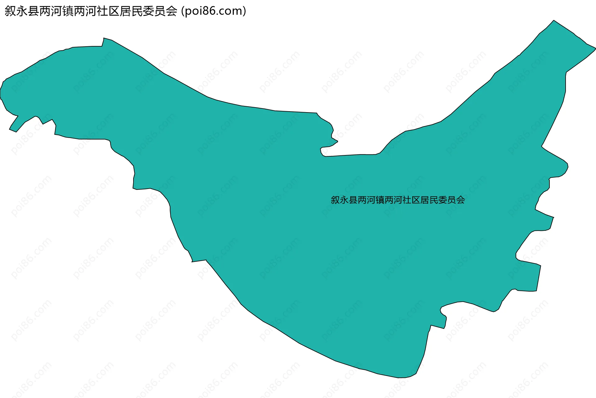 叙永县两河镇两河社区居民委员会边界地图