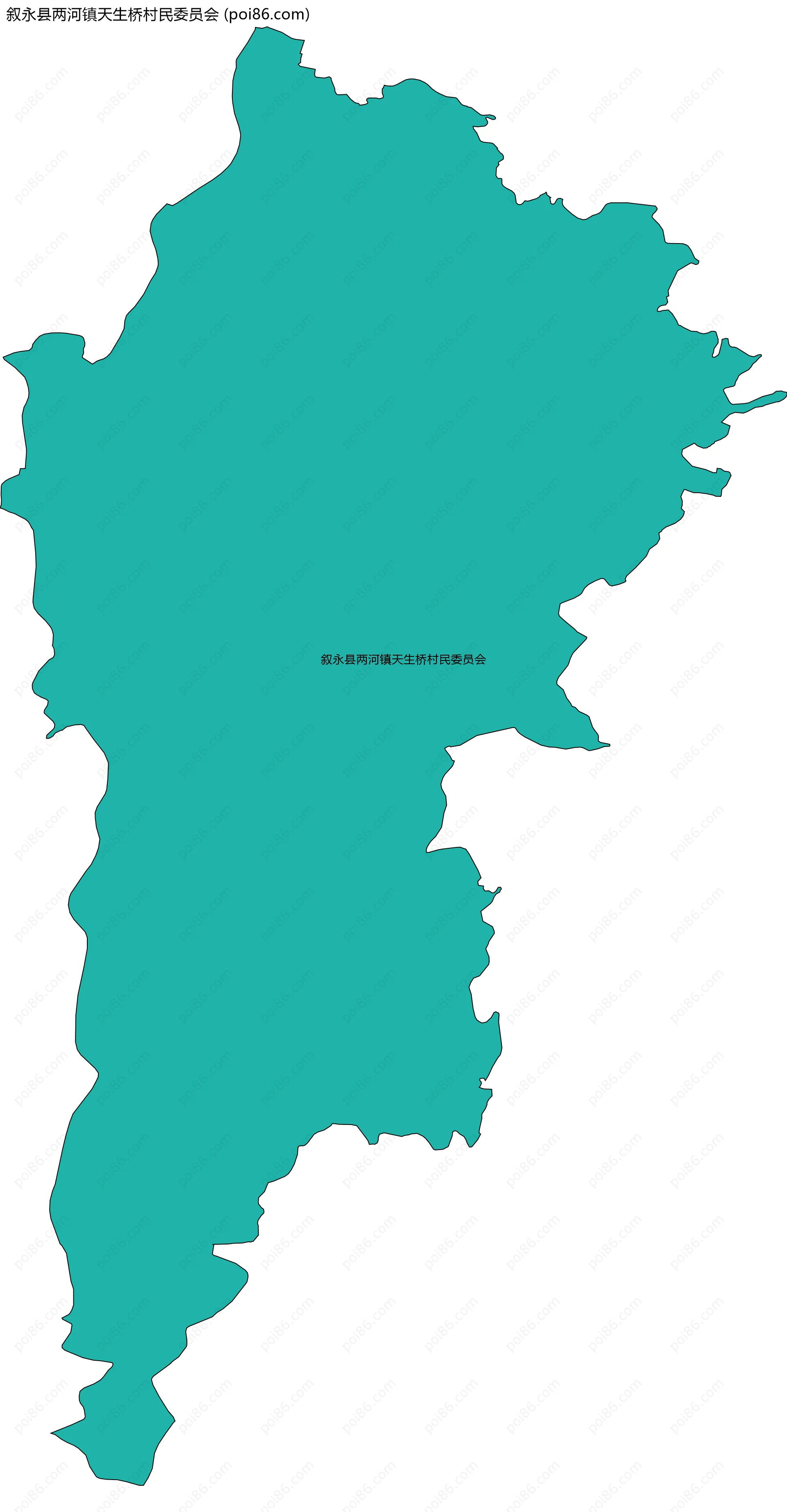 叙永县两河镇天生桥村民委员会边界地图