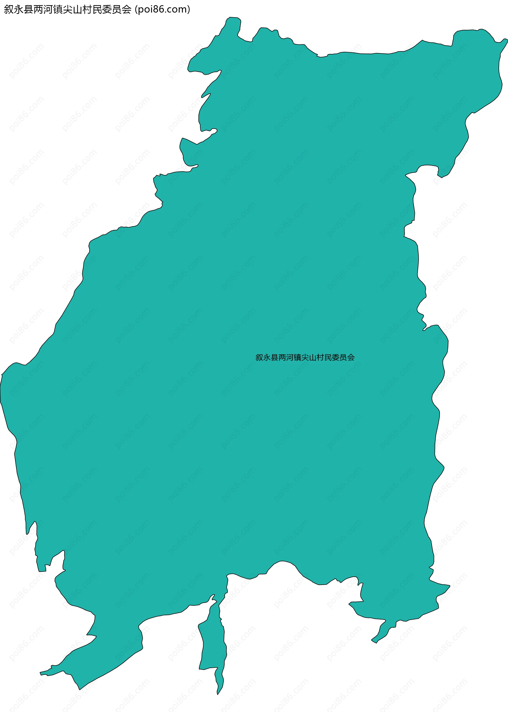 叙永县两河镇尖山村民委员会边界地图