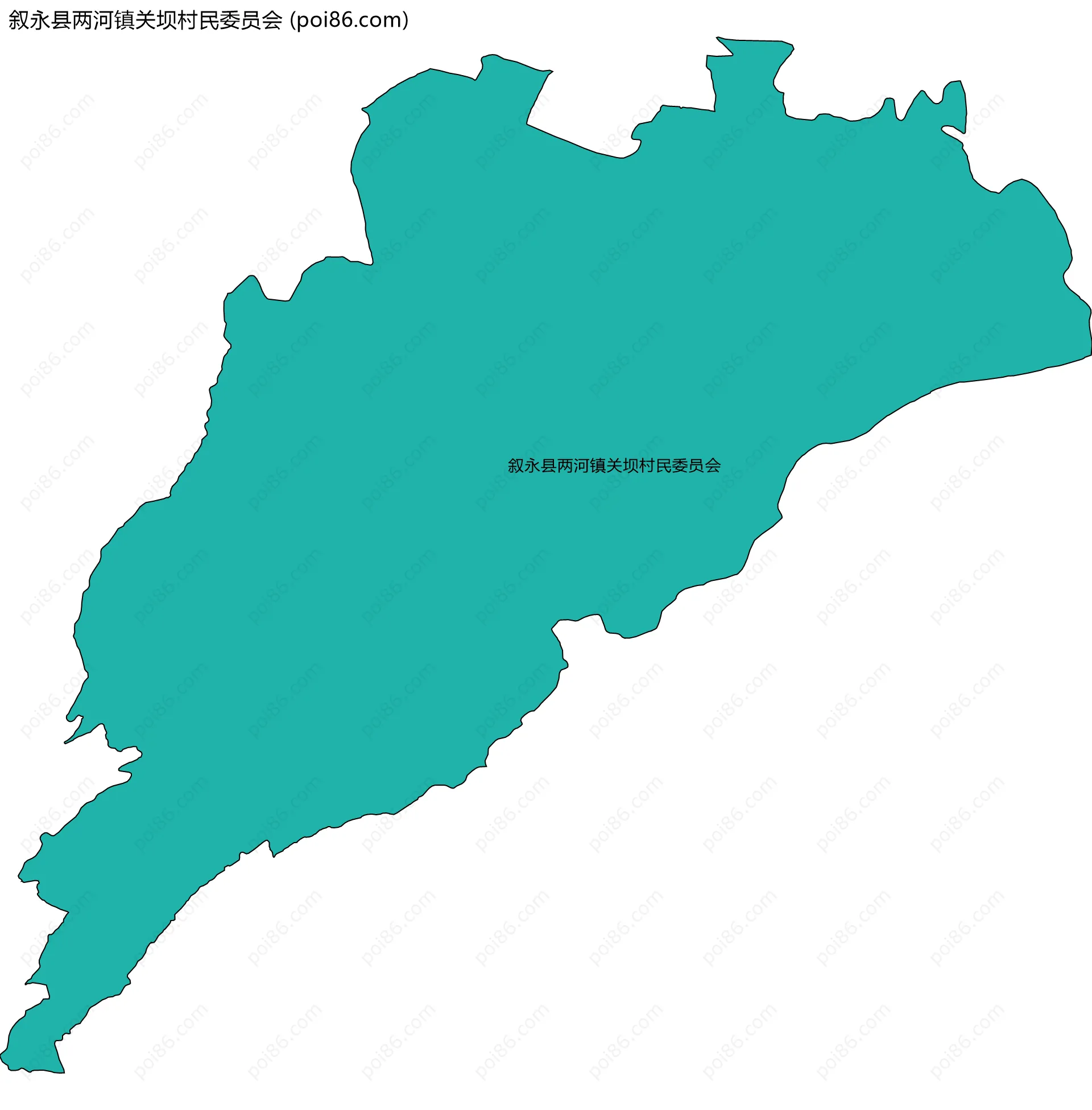 叙永县两河镇关坝村民委员会边界地图