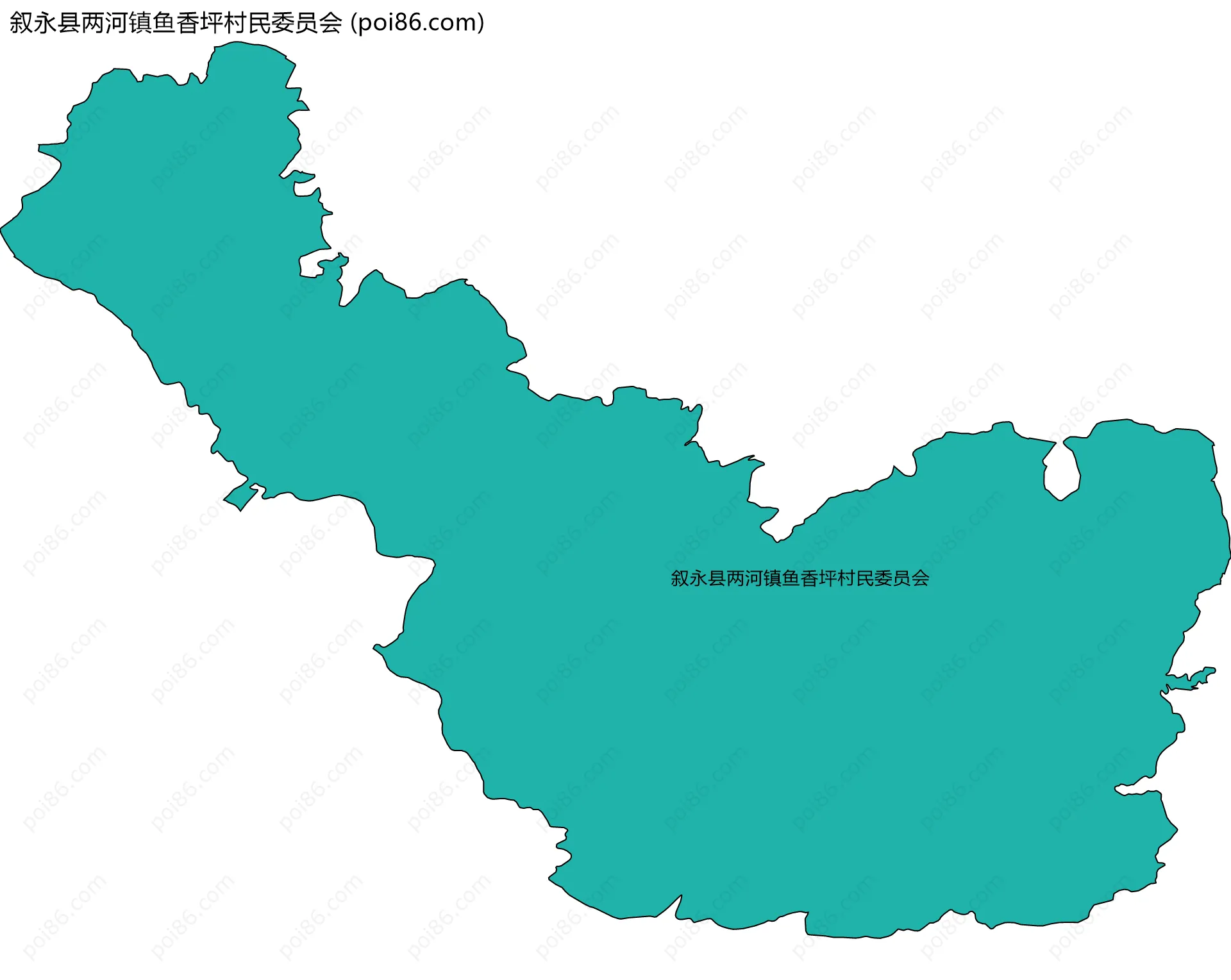 叙永县两河镇鱼香坪村民委员会边界地图