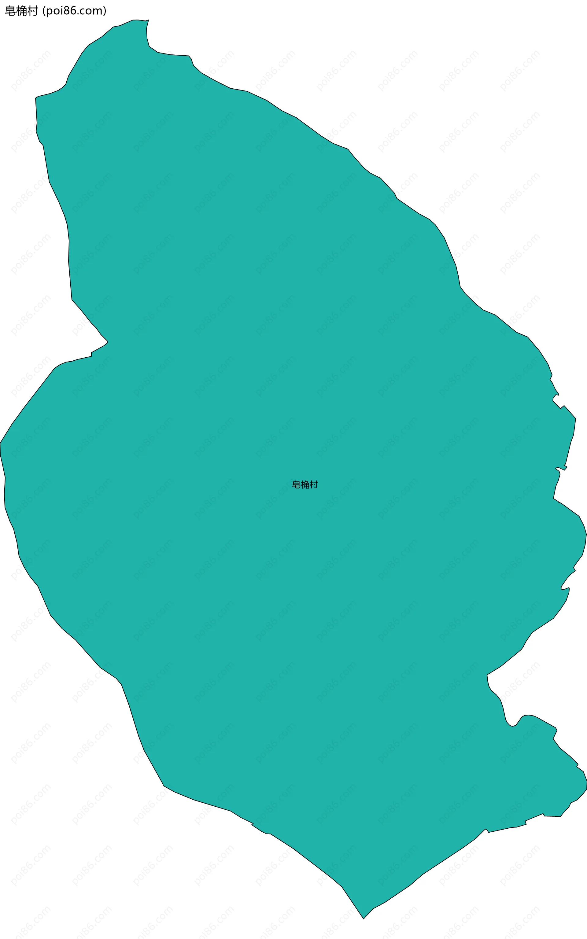 皂桷村边界地图