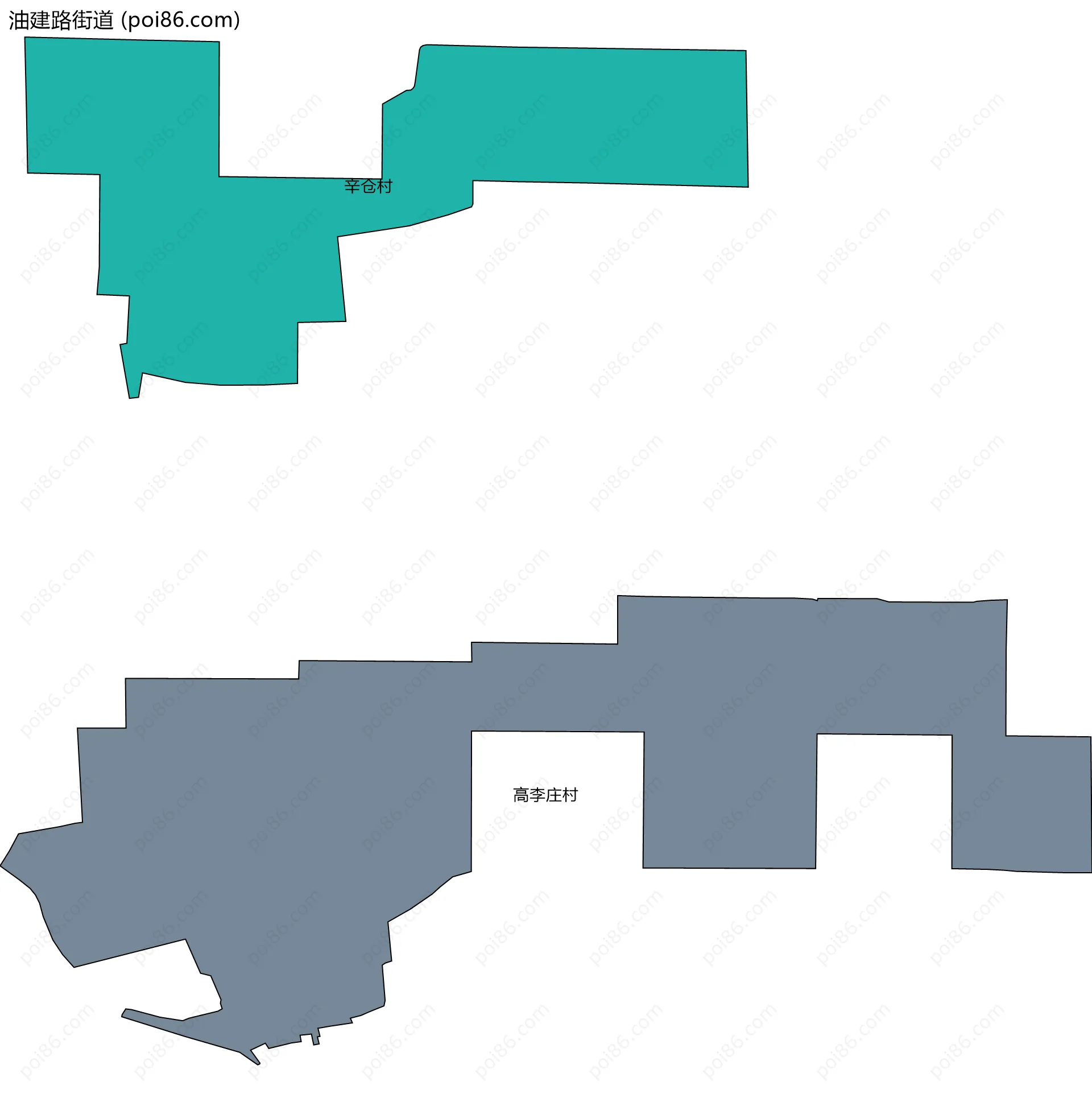 油建路街道边界地图(五级行政区划)