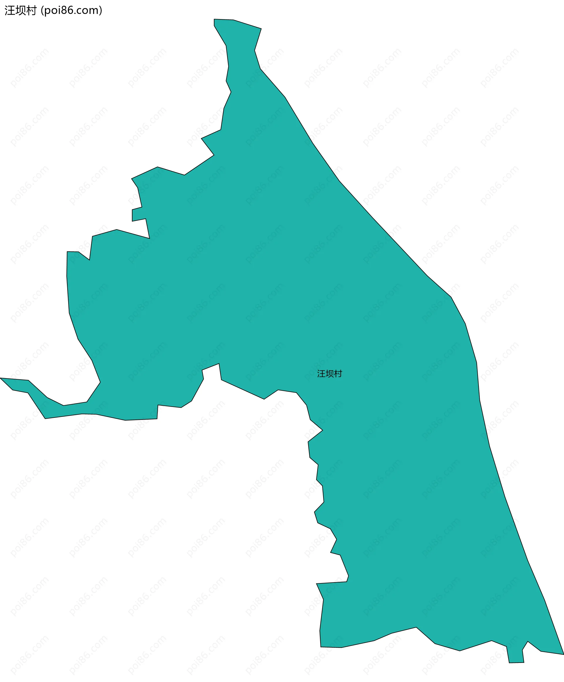 汪坝村边界地图