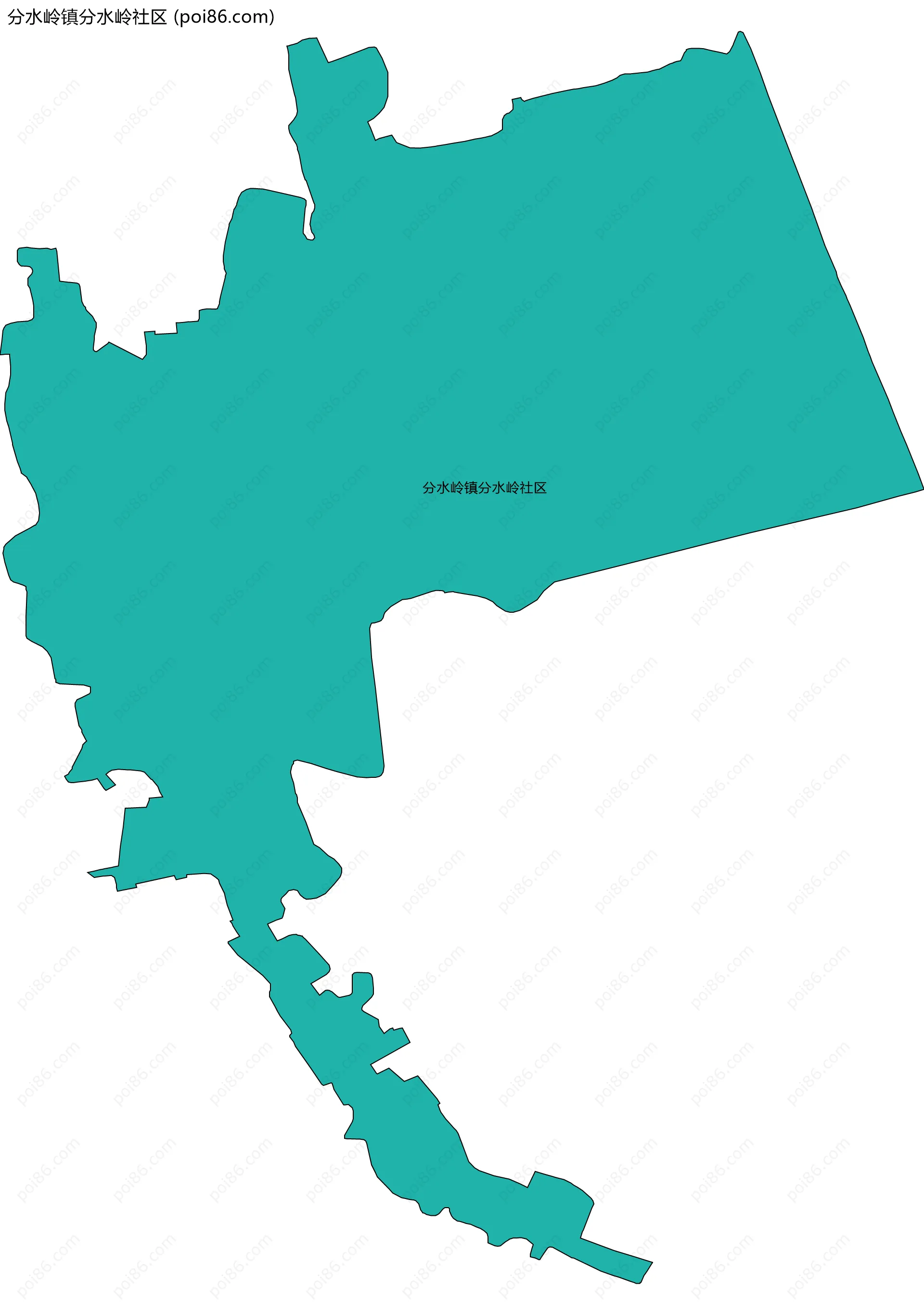 分水岭镇分水岭社区边界地图