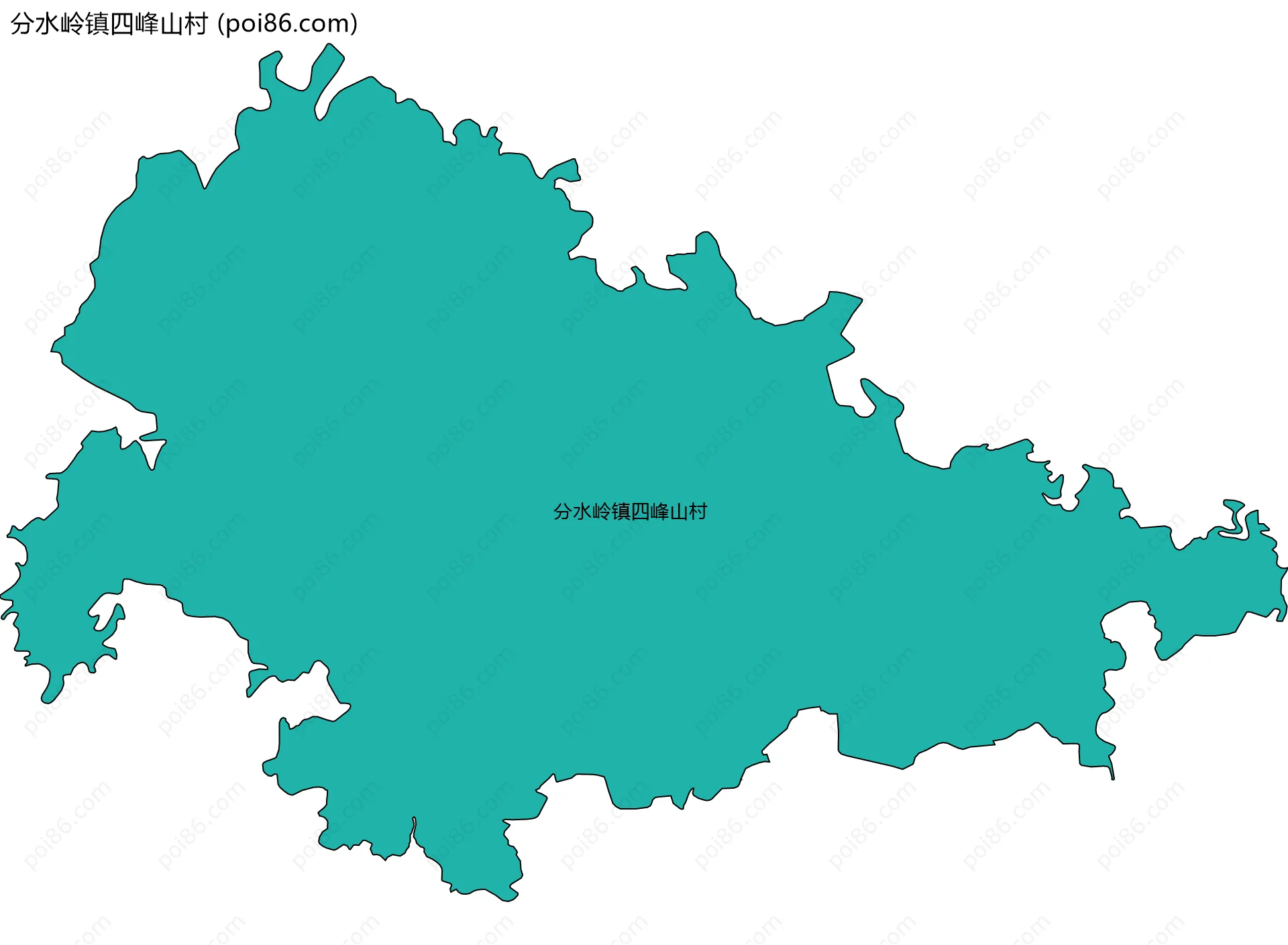 分水岭镇四峰山村边界地图