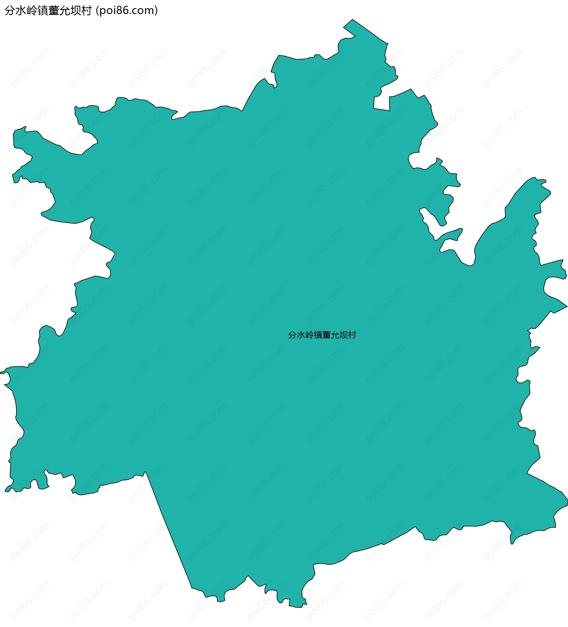 分水岭镇董允坝村边界地图