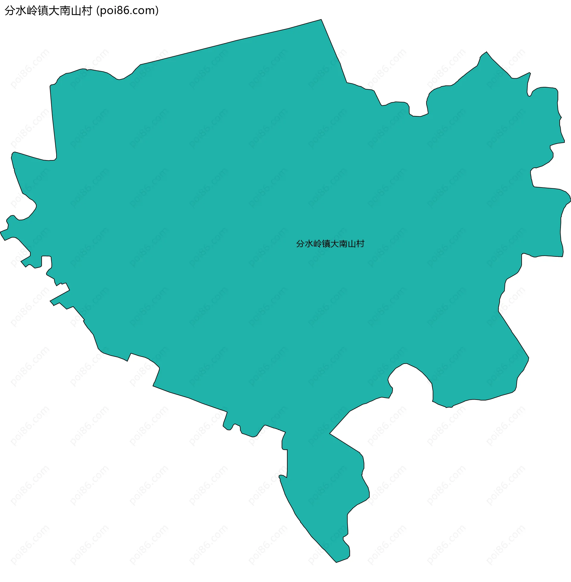 分水岭镇大南山村边界地图
