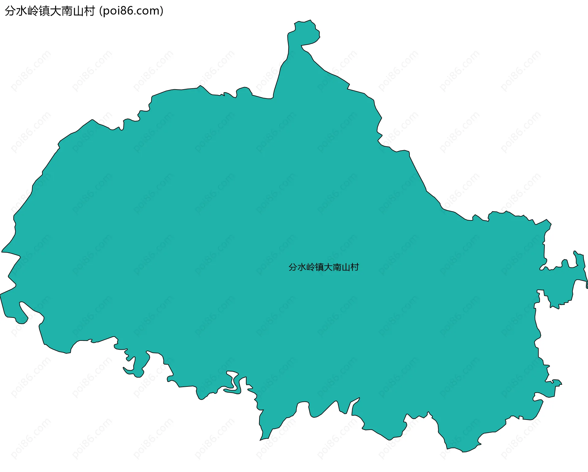 分水岭镇大南山村边界地图