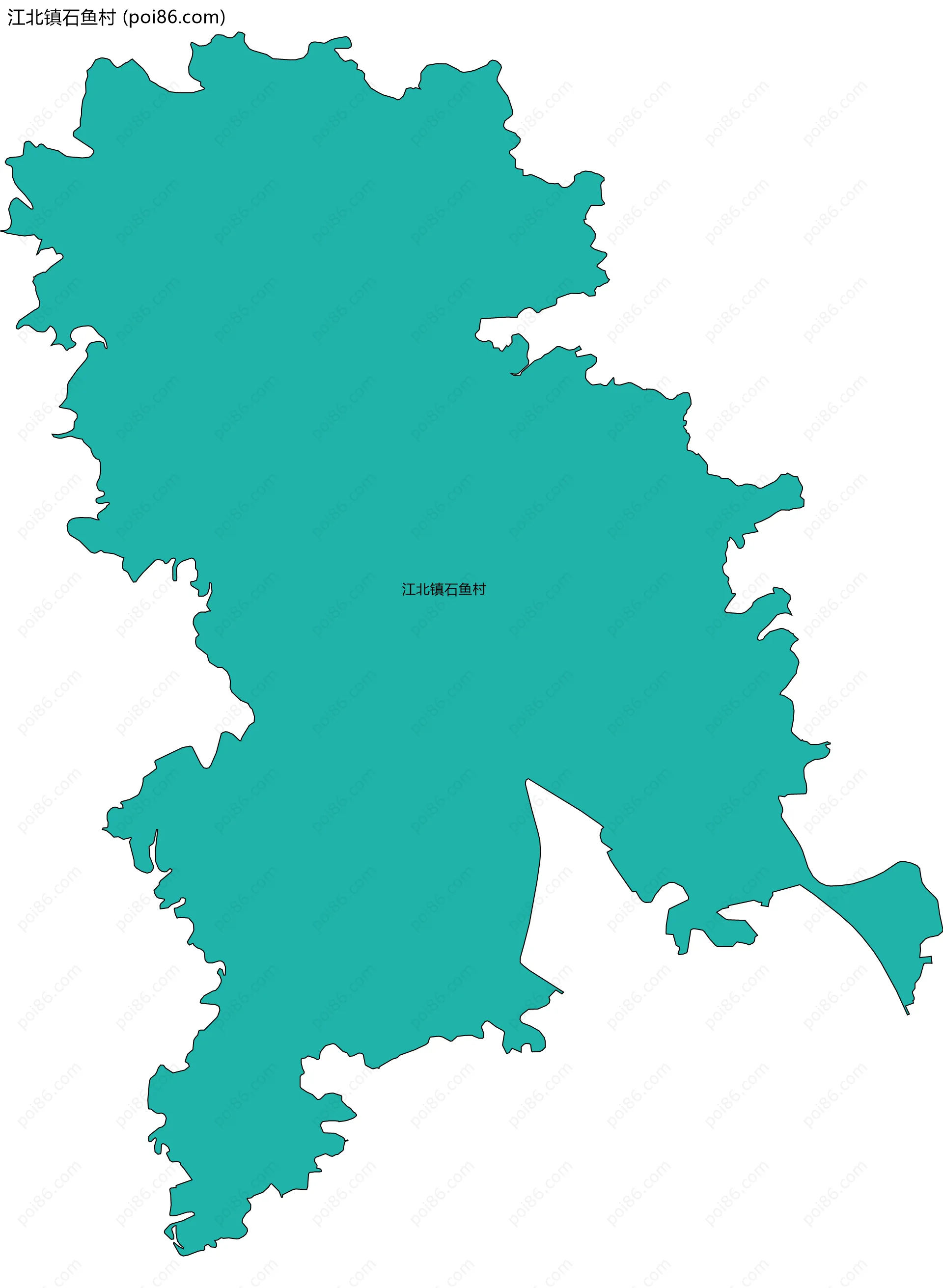 江北镇石鱼村边界地图