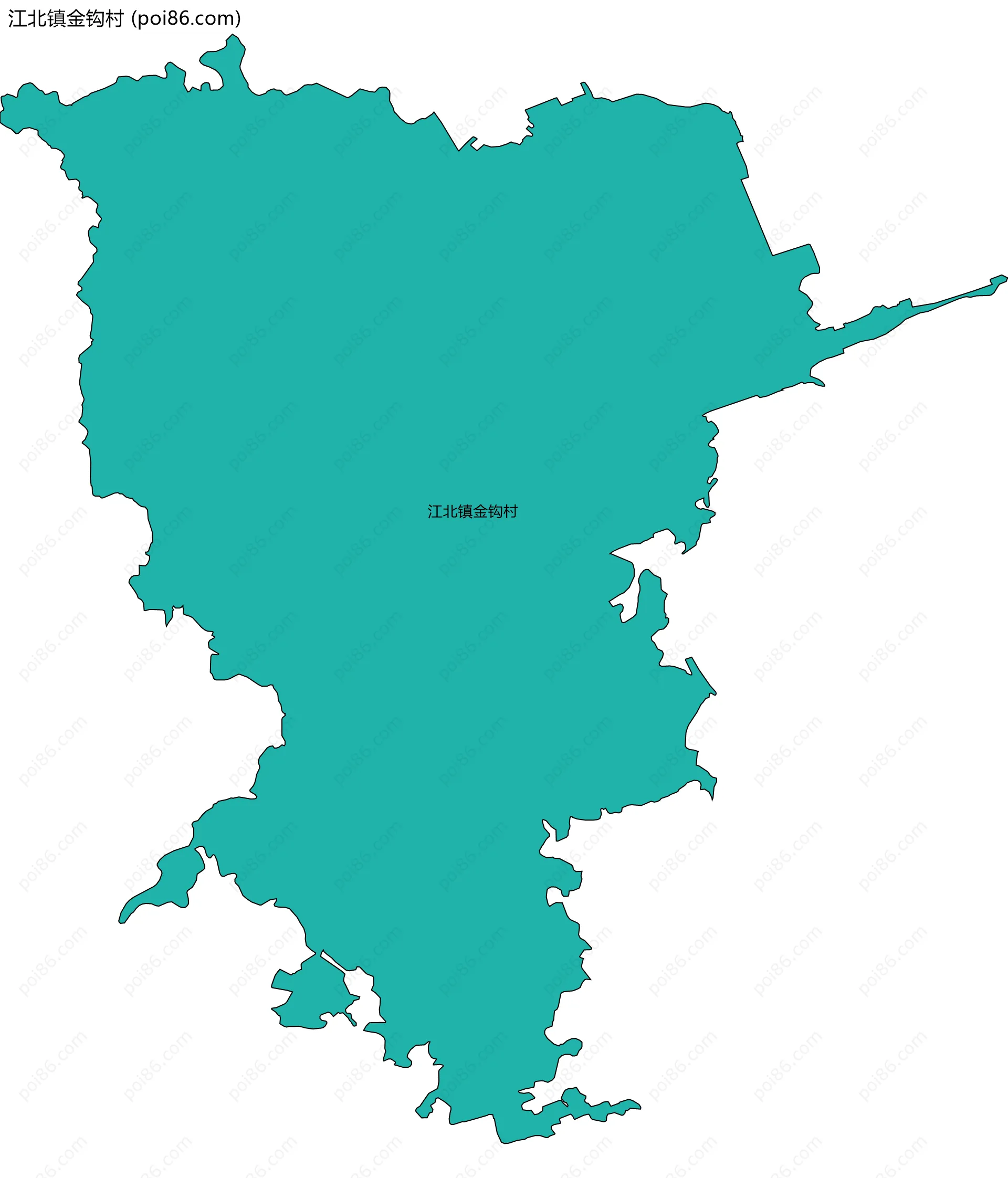 江北镇金钩村边界地图