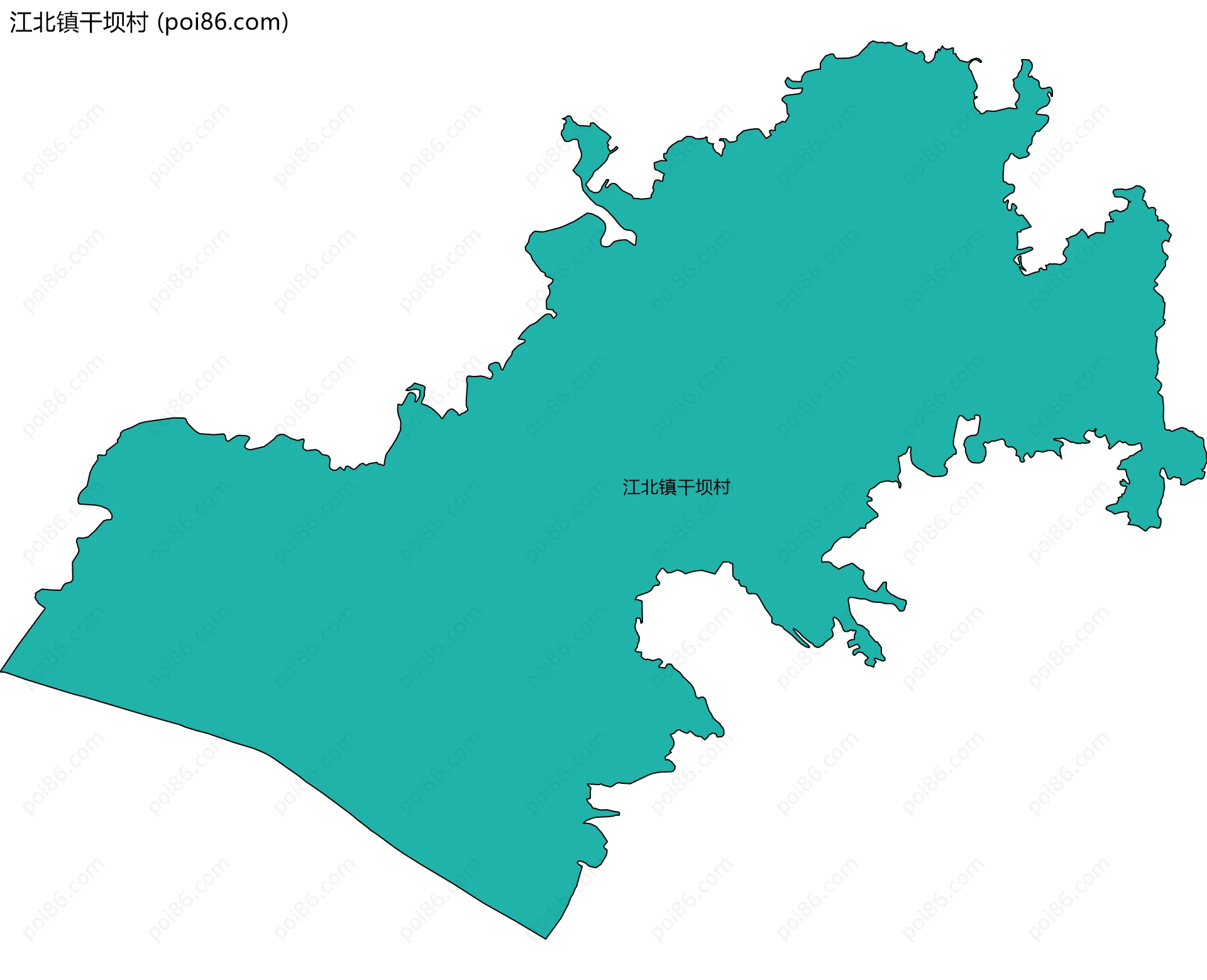 江北镇干坝村边界地图