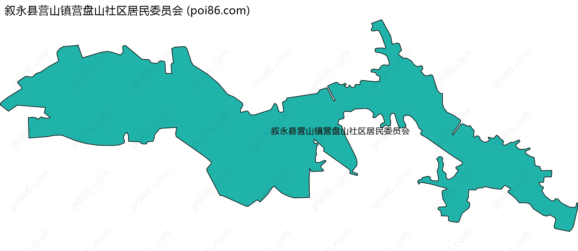 叙永县营山镇营盘山社区居民委员会边界地图