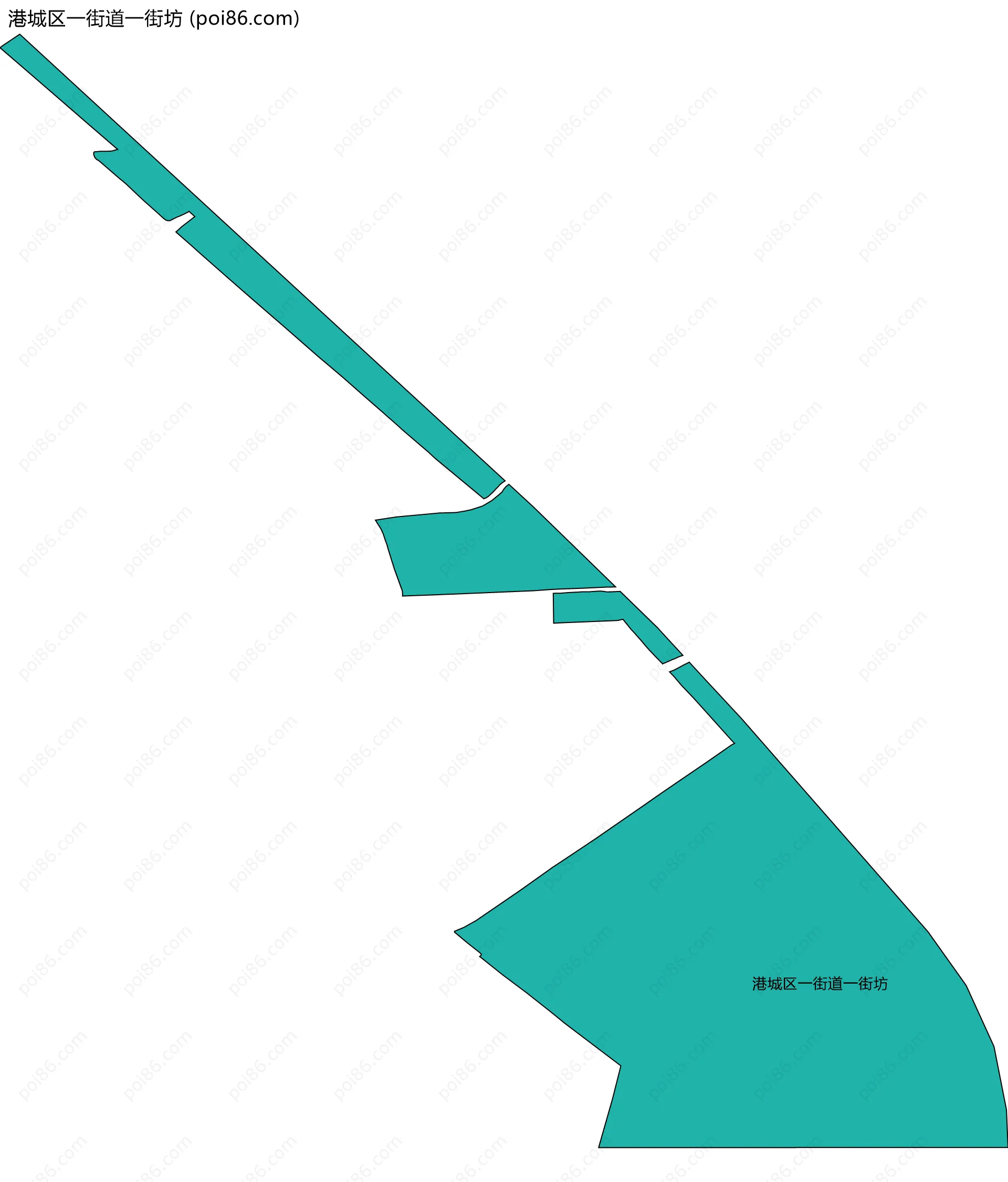 港城区一街道一街坊边界地图