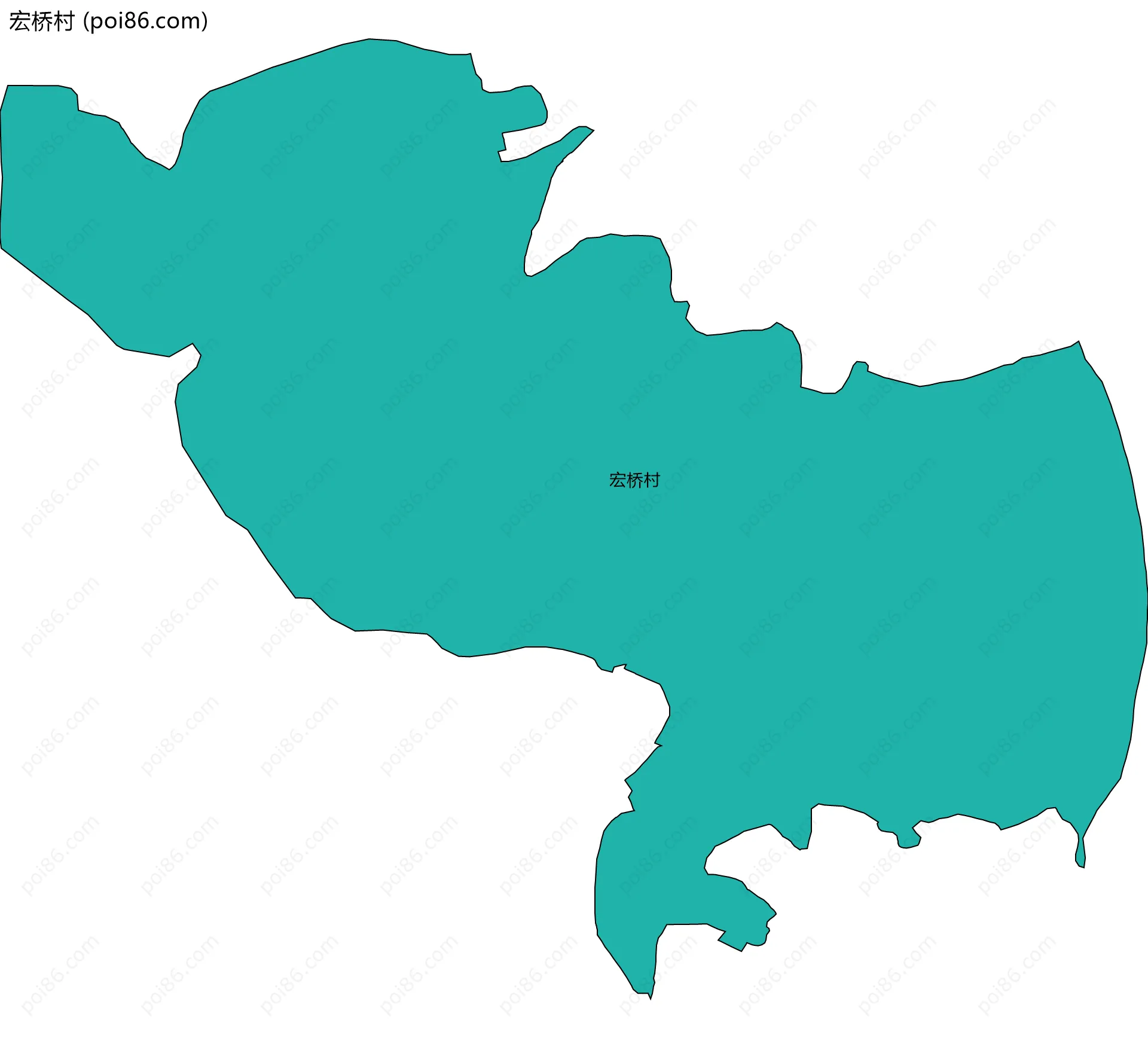 宏桥村边界地图