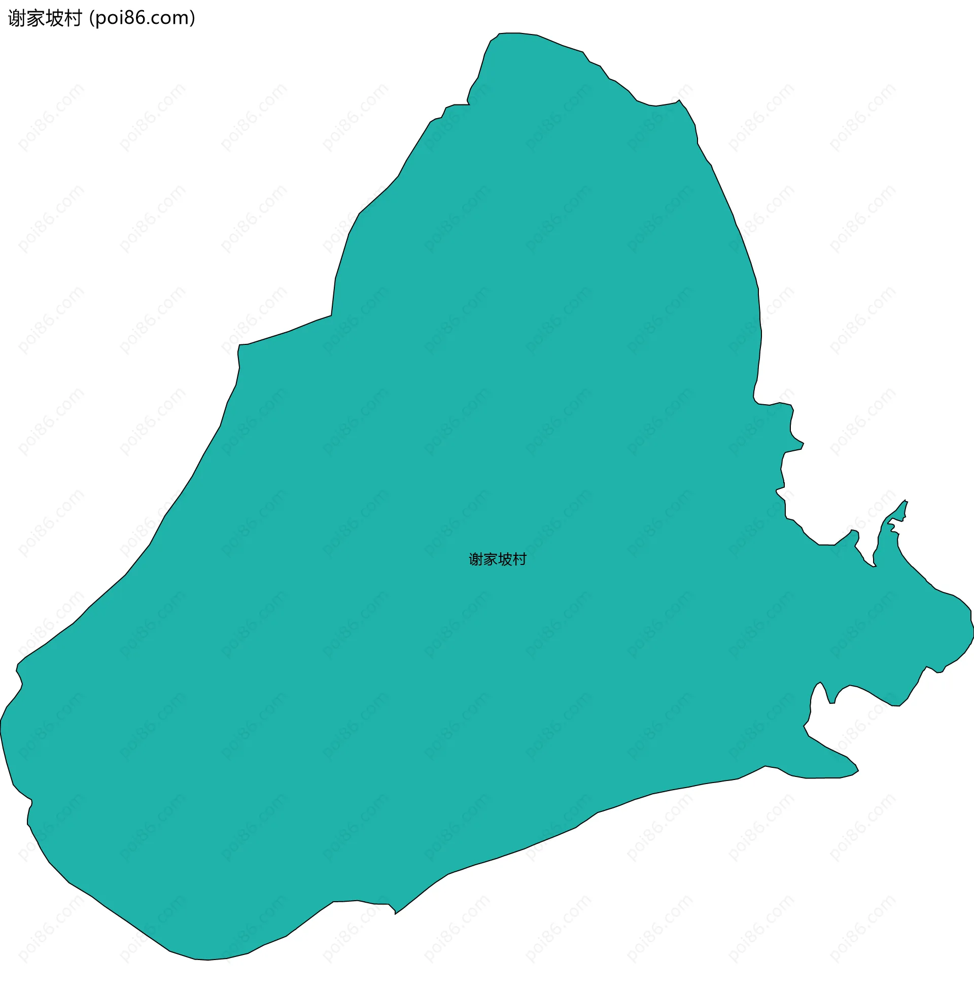 谢家坡村边界地图