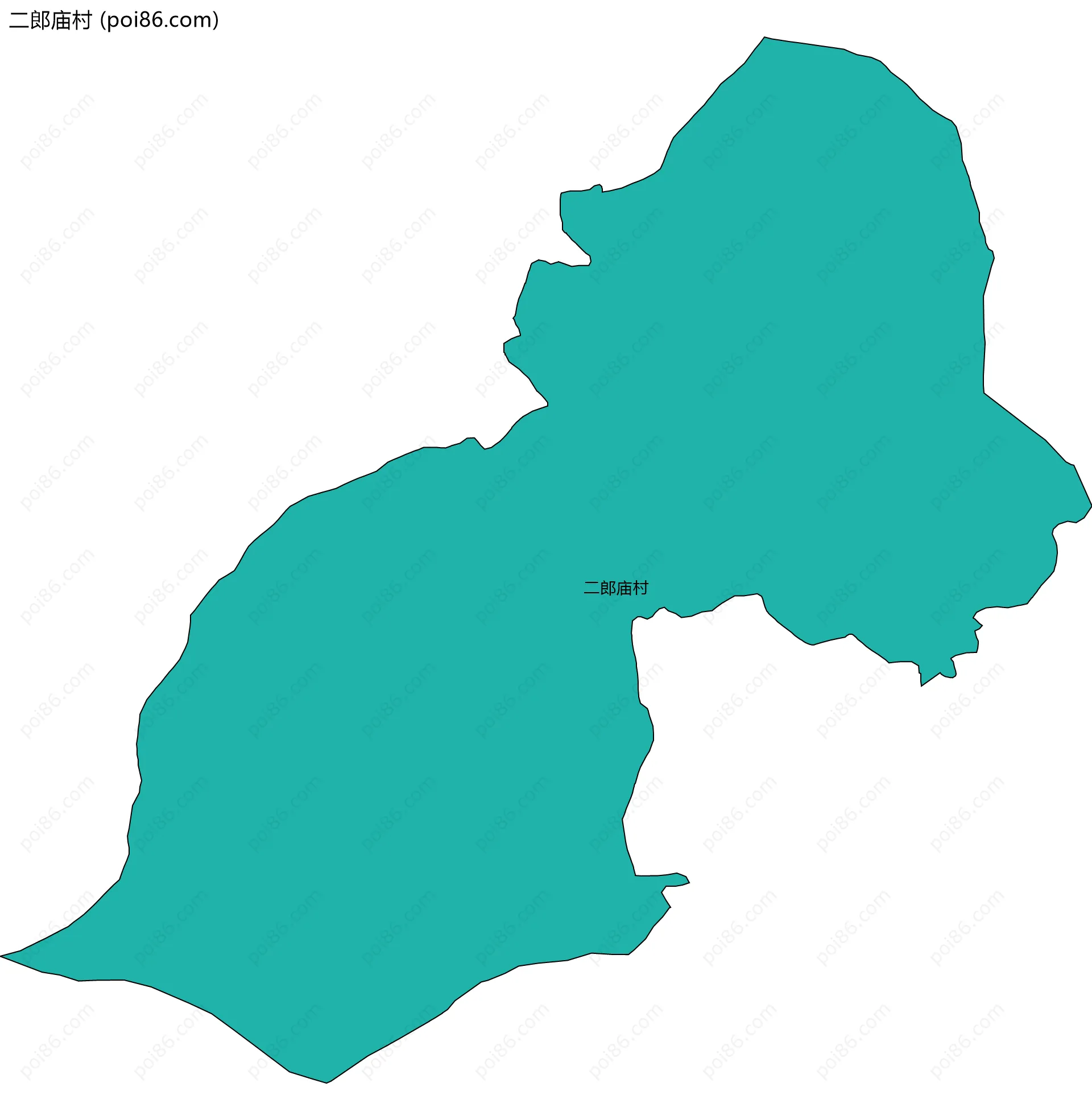 二郎庙村边界地图