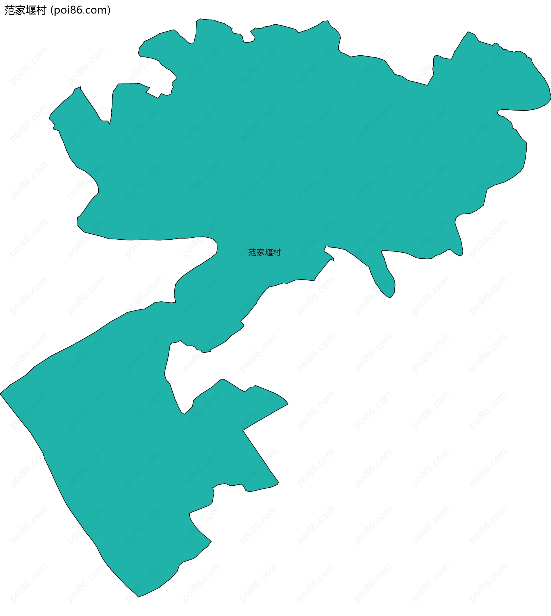 范家堰村边界地图